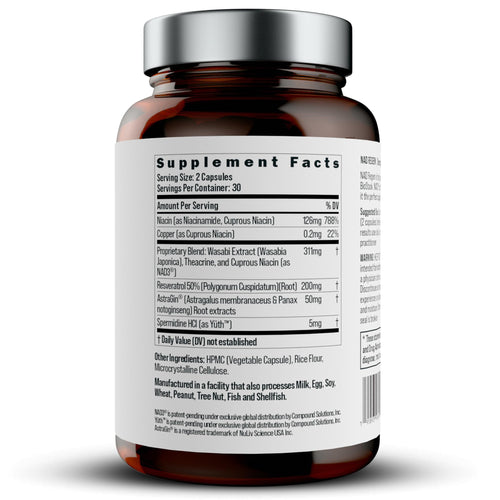 BIOSTACK NAD Regen | NAD3 Supplement with Yüth Spermidine, Resveratrol & Niacinamide | NMN Alternative for Energy, Anti-Aging & Longevity | 30 Day Supply
