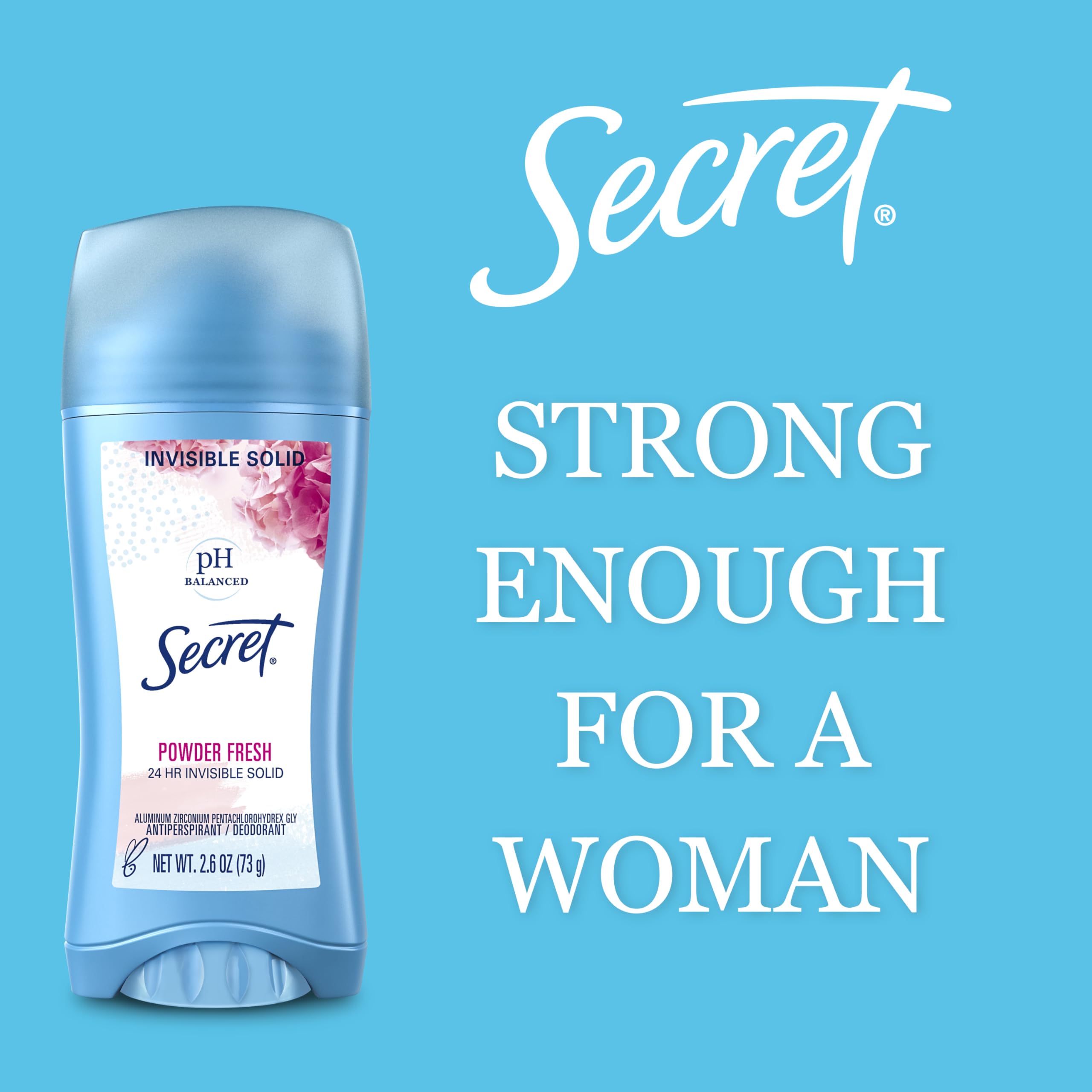 Secret Roll-On Antiperspirant and Deodorant for Women, 24hr Sweat & Odor Protection, PH Balanced Formula, Powder Fresh Scent, 1.8 oz (Pack of 12)