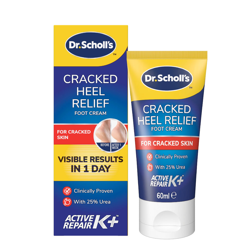Dr. Scholl's Cracked Heel Complete Cream with Repair K+, 60ml - Moisturising Treatment Cream for Cracked Heels and Dry Skin with Keratin- 1 x 60 ml