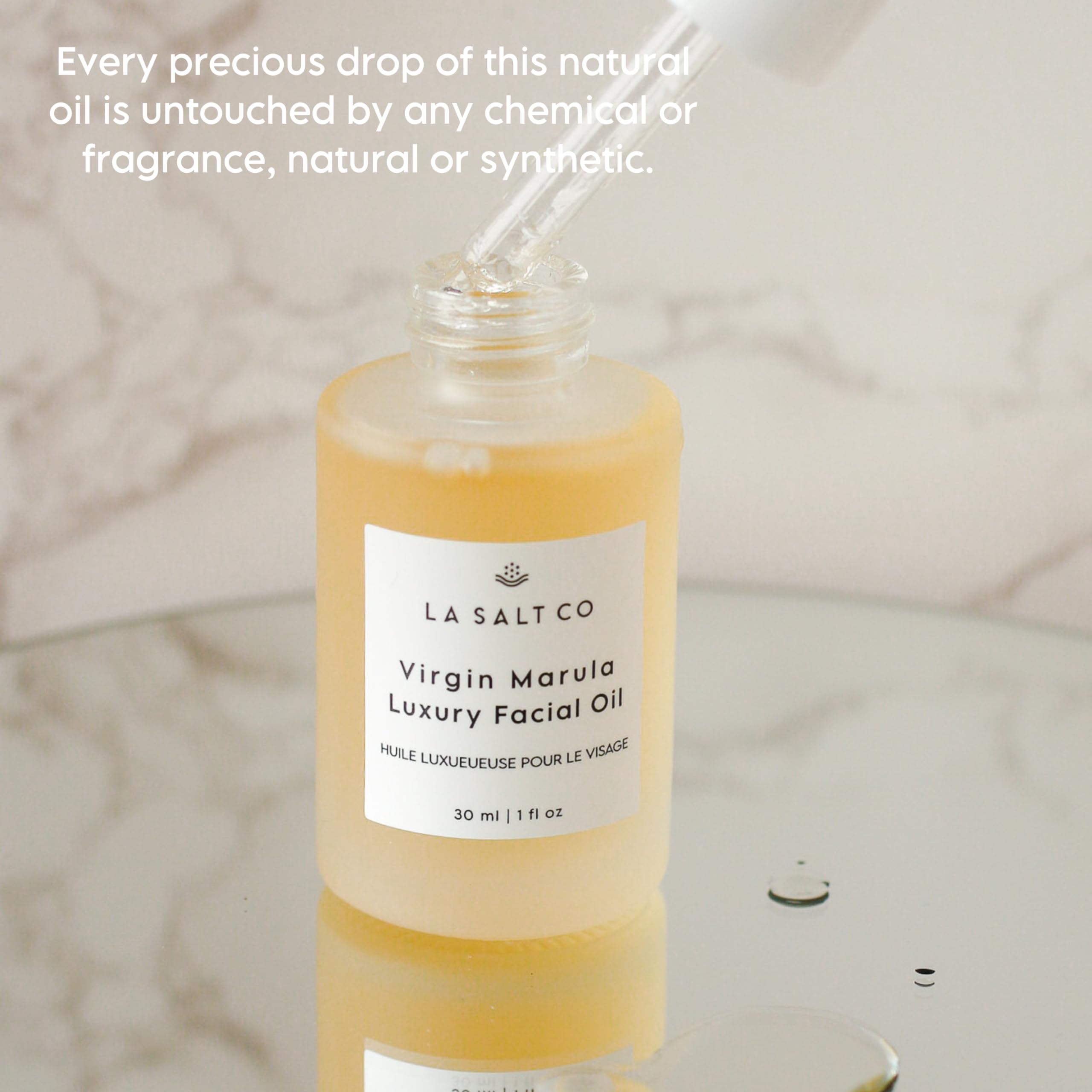 LA SALT CO Virgin Marula Face Oil Moisturizer, Reduces Appearance of Fine Lines and Wrinkles, Fast Absorbing, Natural Cold Pressed, Rich in Antioxidants and Omegas 6 and 9, 1 Ounce