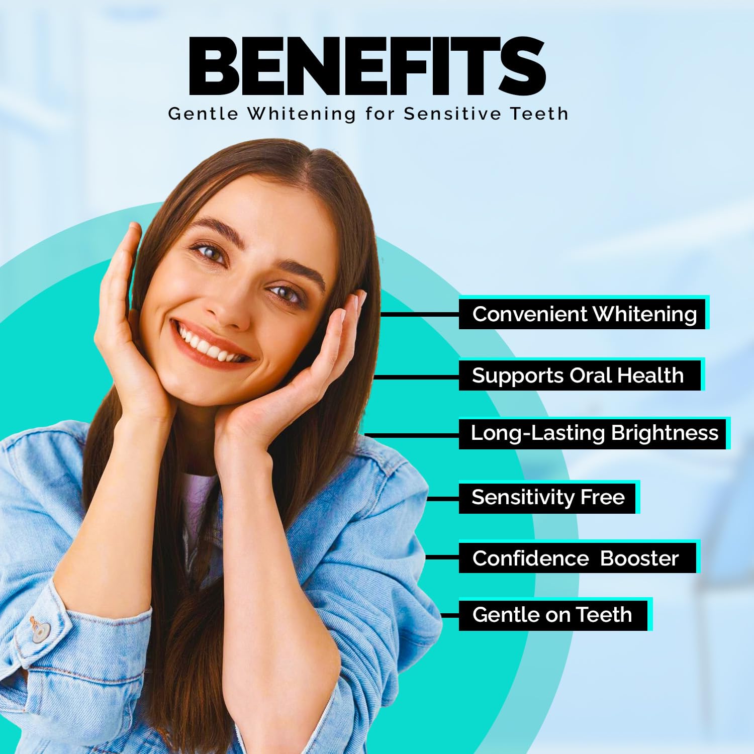 Ollie Teeth Whintening Strips, 28 PCs, 14 Treatments, Includes Shade Guide to Track Progress, Super Sticky Non - Sensitive White Strips for Teeth Whitening