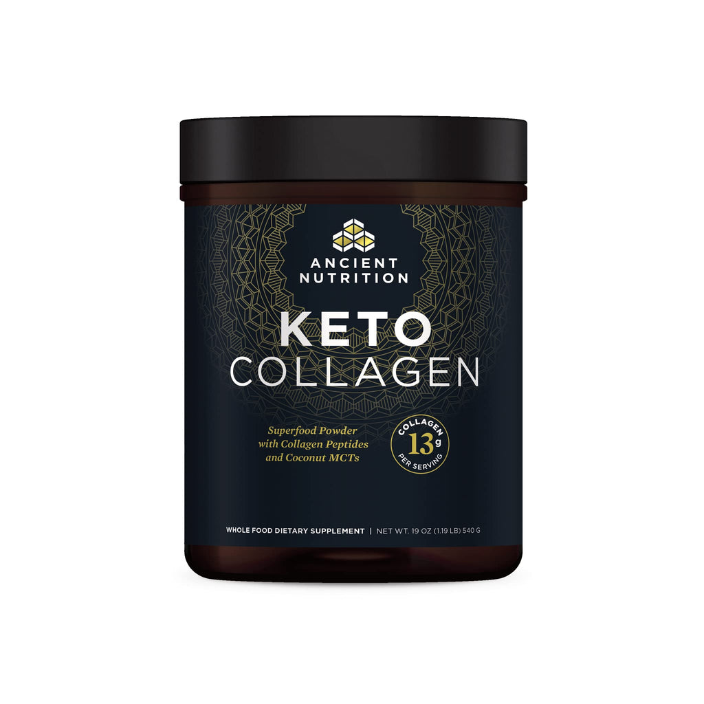Ancient Nutrition Keto Collagen Powder Drink Mix, Keto Diet Supplement with MCT, Hydrolyzed Collagen Peptides to Support Healthy Skin and Joints, 30 Servings, 19 oz (Packaging May Vary)