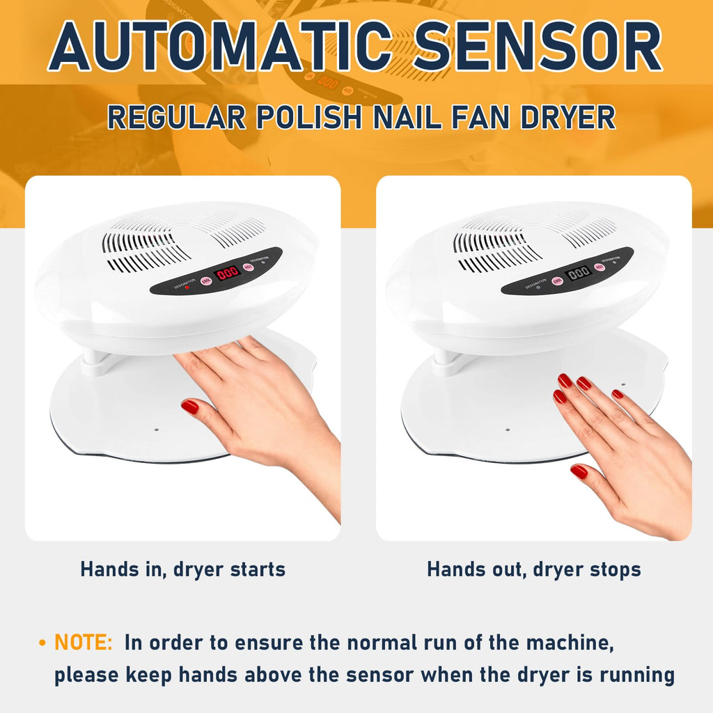 QUTUNI Nail Dryer for Regular Polish, 400W Large Nail Dryer Fan