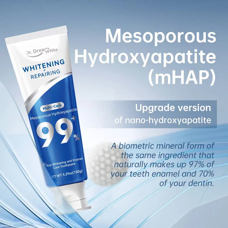 Dr.Dreamwhite Mesoporous 99%Hydroxyapatite Nhap Toothpaste Oral Care | Ultra Whitening & Enamel Reparing | Freshens Breath | Fights Plaque | Non Fluoride | Cucumber Melon & White Tea Flavor | 5.29Oz | 4 Tubes Pack