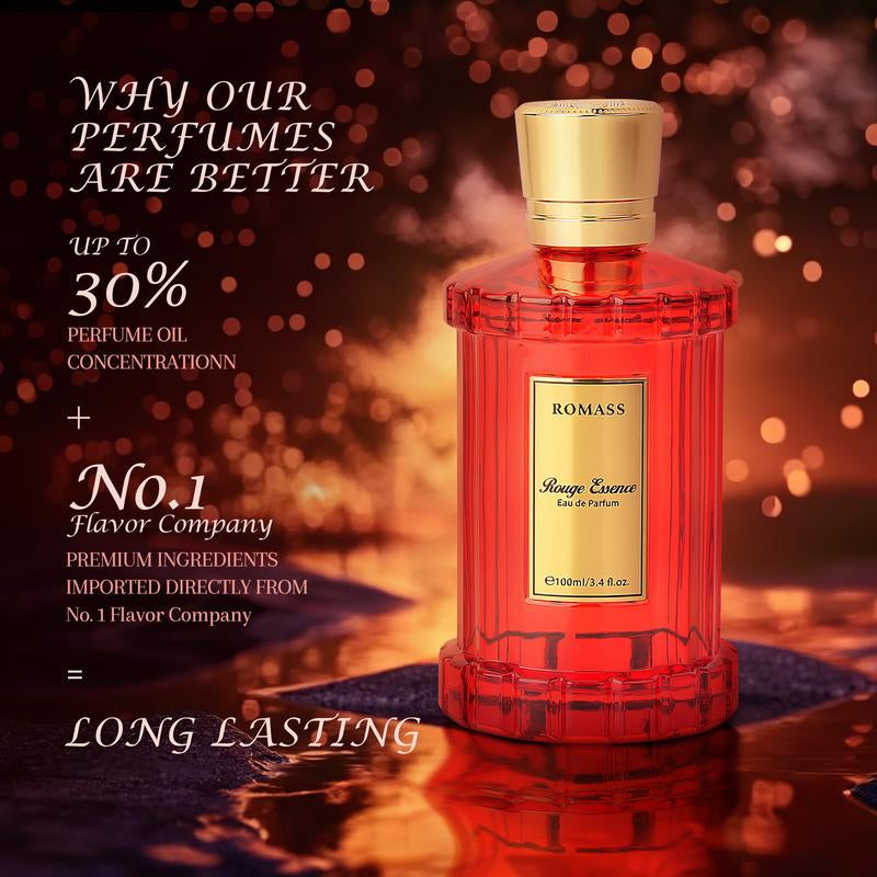 ROMASS Rouge Essence Luxe Perfume - Long-Lasting Fragrance with Vibrant Saffron,