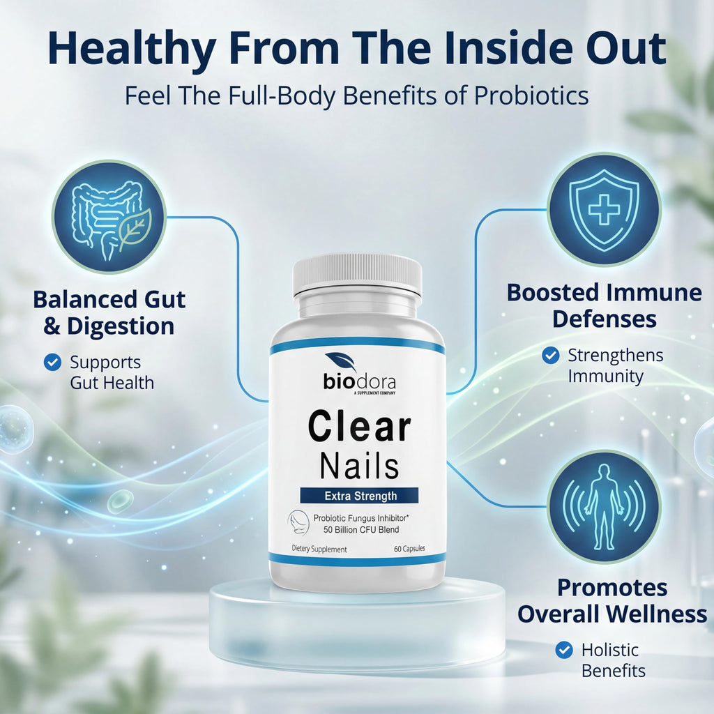 Biodora Oral Probiotic Antifungal Pills - Extra Strength Nail Fungus Eliminator | Toenail Fungal Inhibitor - Clear Nails Supplement | 50 Billion CFU (60 Capsules)