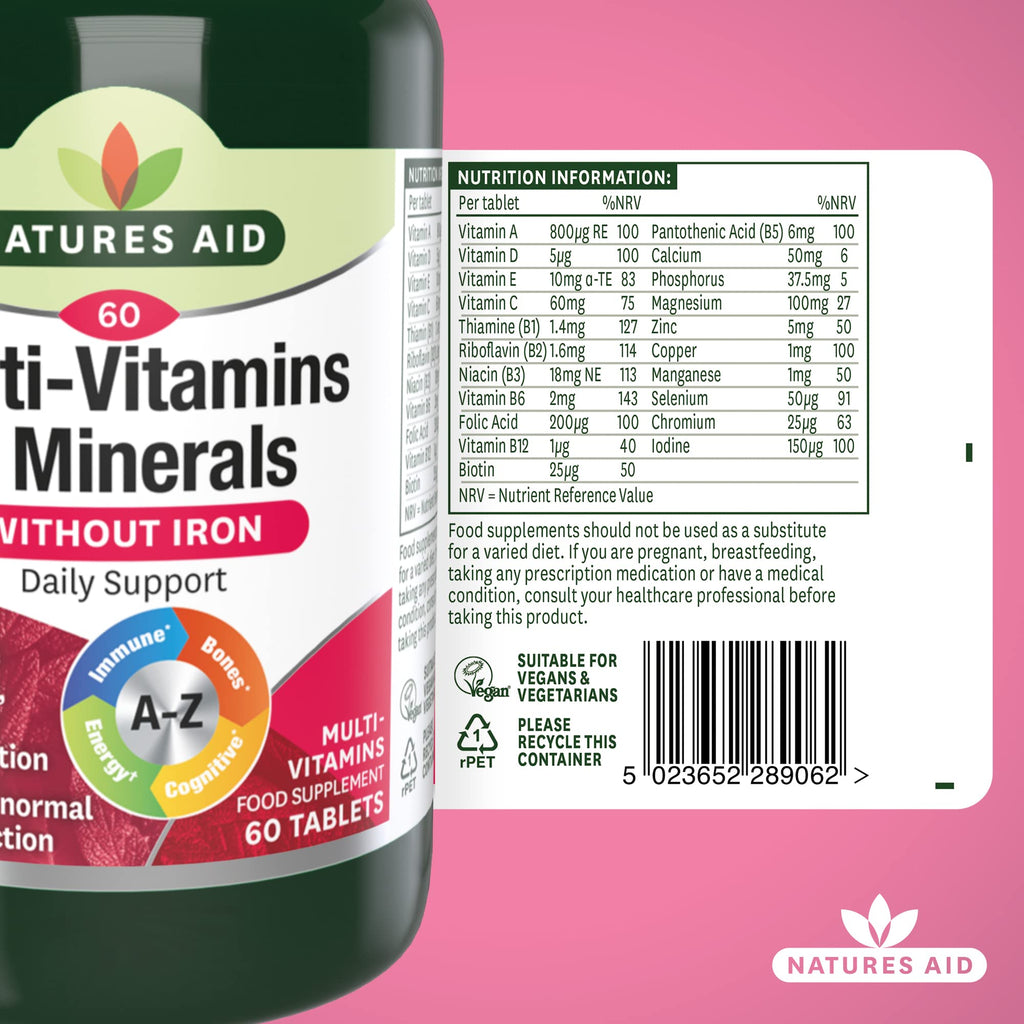 Natures Aid Multi Vitamins and Mineral 60 Tablets