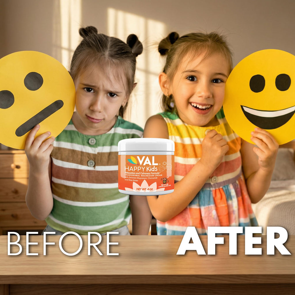 VAL Magnesium Cream for Kids | Relaxation for Daytime & Bedtime Routine | Gentle Zechstein Magnesium Chloride | Calm & Mood Support | with Chamomile, Shea Butter & Essential Oils | USA Made | 4oz