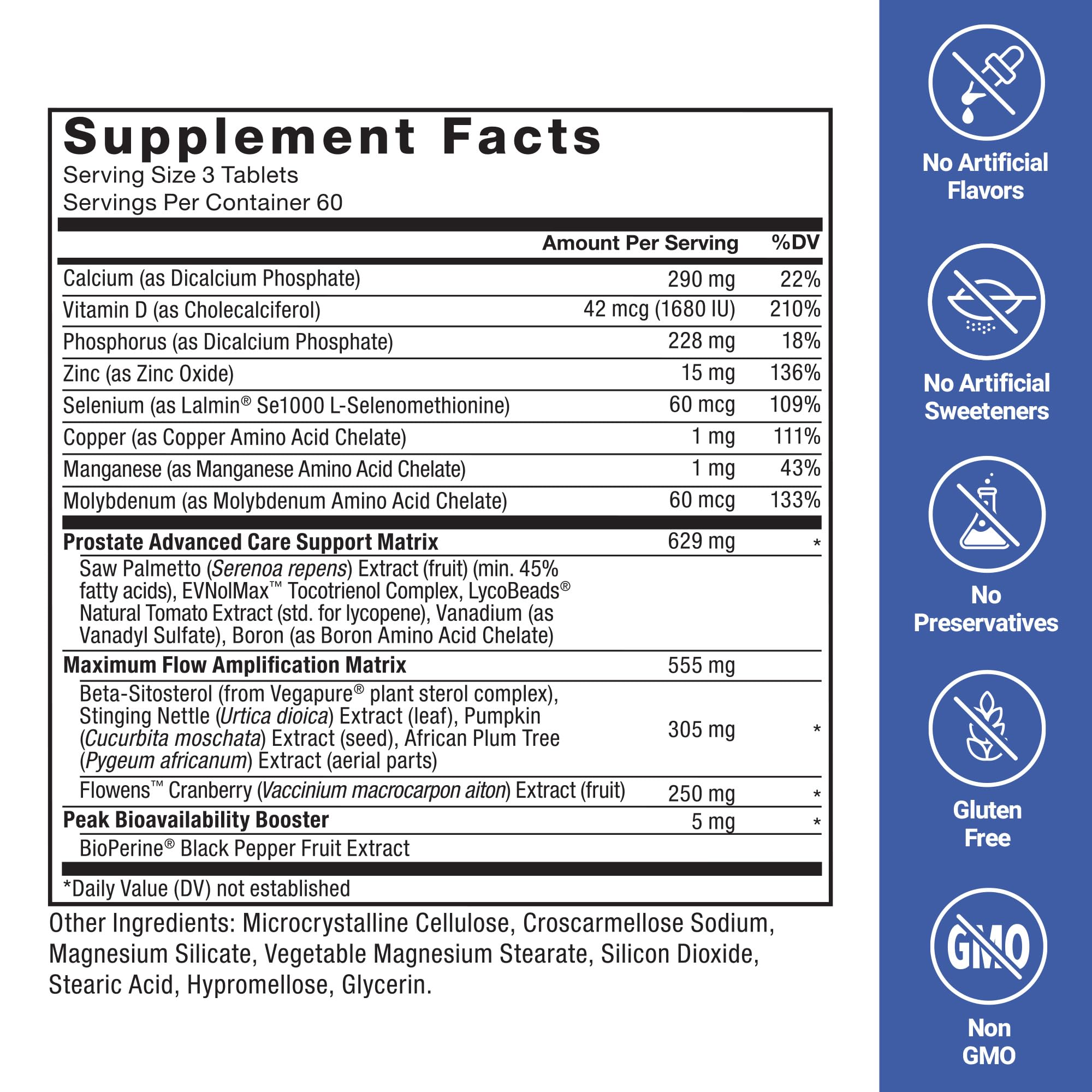 Force Factor Prostate Advanced, Health Supplement for Men for Reducing Nighttime Bathroom Trips, Bladder & Urinary Relief, with Saw Palmetto, Beta-Sitosterol, 180 Tablets (1-Pack)