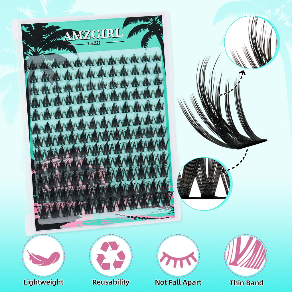 Manga Lash Clusters, C Curl Spiky Look