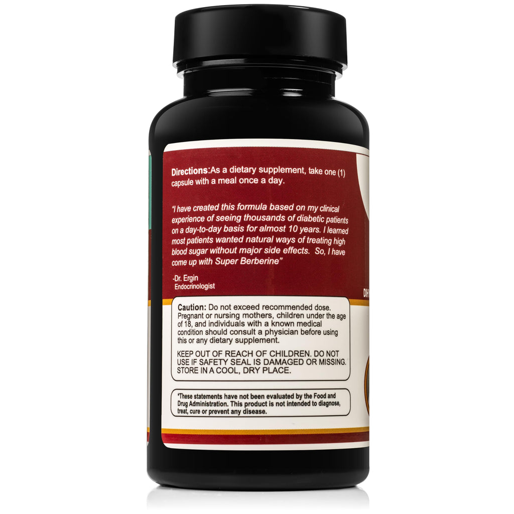 SugarMD Super Berberine Supplement – 250mg GlucoVantage Dihydroberberine with Ceylon Cinnamon - 5X More Absorbable Than Regular Berberine – 30 Capsules (30 Day Supply)