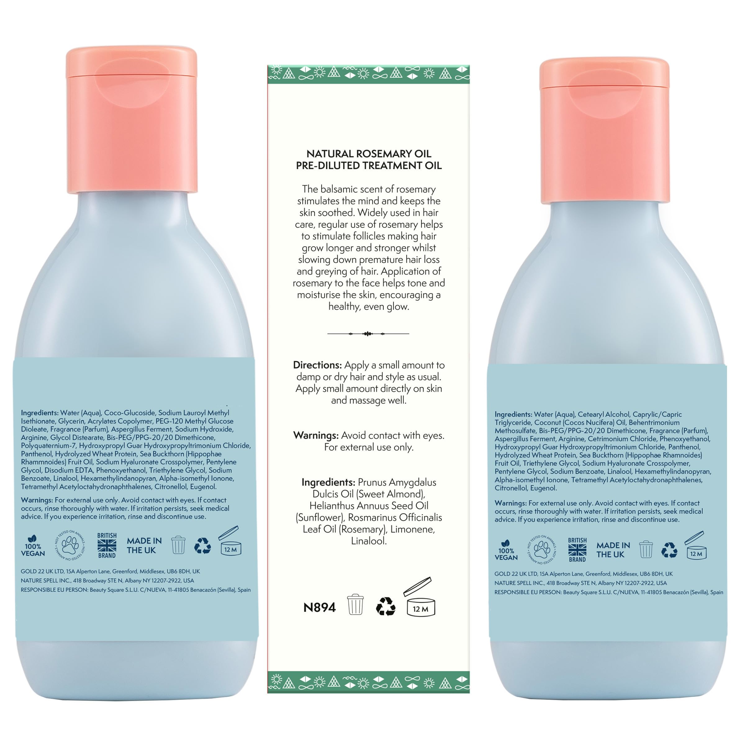 Nature Spell Bond Repair Travel Set, Vegan, Set of 3