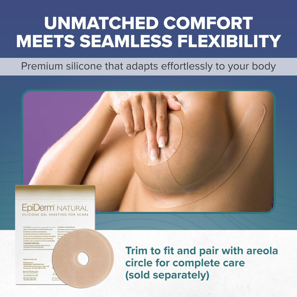 Epi-Derm Mastopexy Anchor Shape Silicone Scar Tape – Professional-Grade Silicone Scar Sheets for Breast Reduction, Breast Lift & Surgical Scar Care – Reusable, Washable Breast Scar Tape