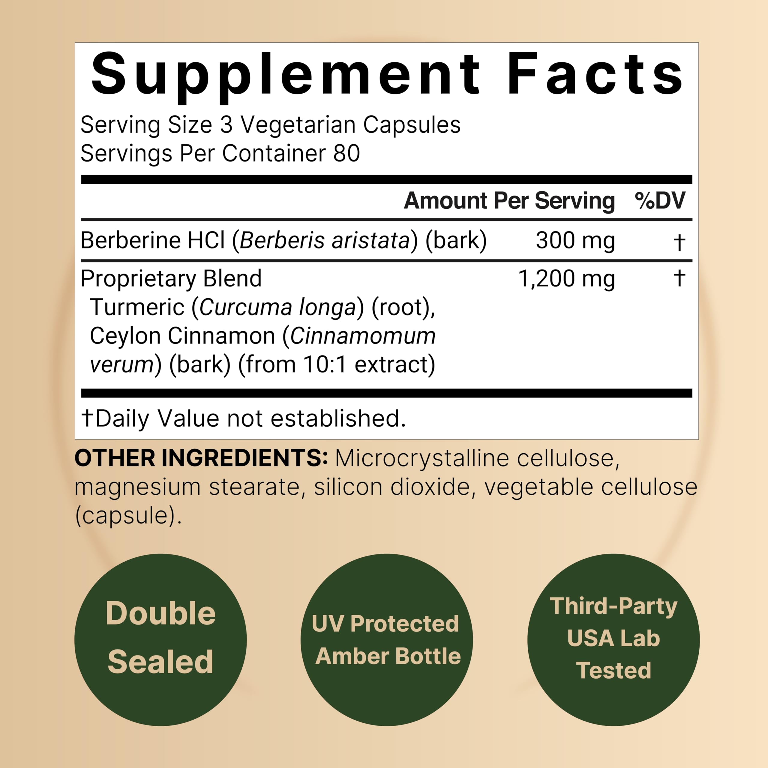 NatureBell Berberine Supplement 1,500mg with Ceylon Cinnamon & Turmeric Root, 480 Veggie Capsules (2 Pack) | 97% Pure Berberine HCL | Supports Balanced Sugar Levels & Heart Health | Vegan, Non-GMO