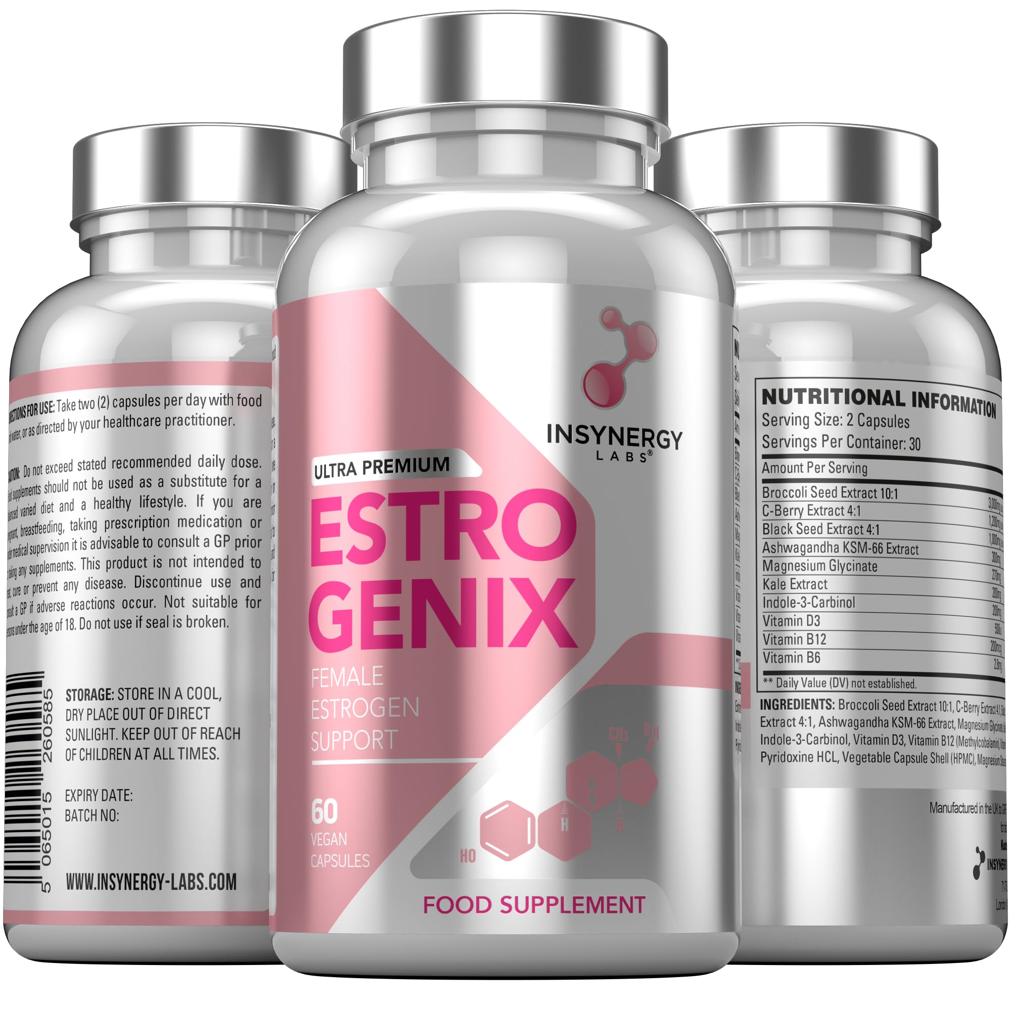EstroGenix – Estro Balance Tablets for Women High Strength Estro Complex Supplement, 60 Vegan Capsules