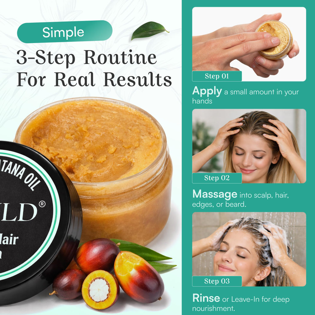 SPOILD Raw Batana Oil for Hair Growth - 100% Organic & Unrefined, Sourced from Honduras - Hair Thickening & Strengthening Oil - Reduces Hair Loss, Adds Shine & Repairs Damaged Hair, 2 oz