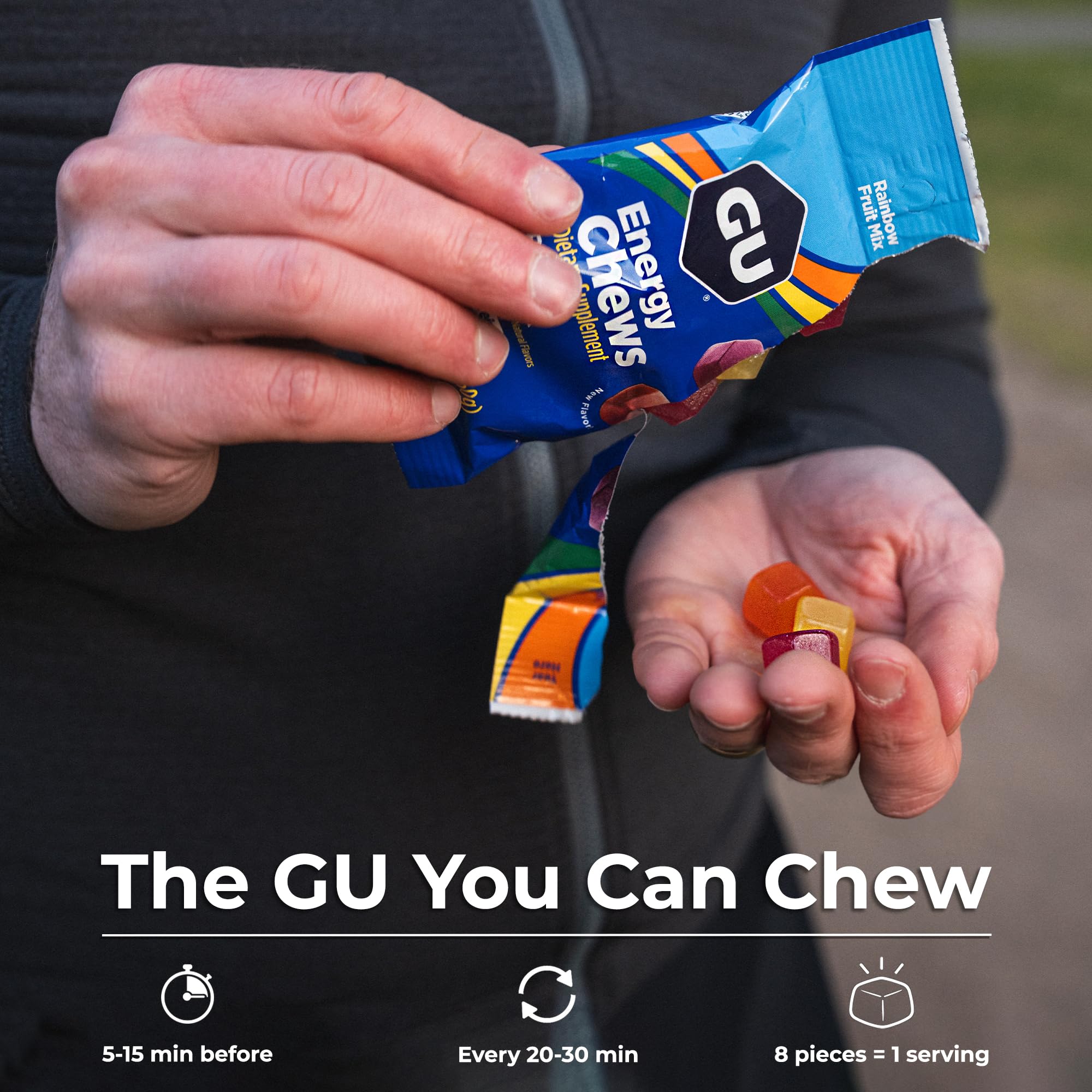 GU Energy Chews, Assorted Flavors - 12 Bags (24 Servings Total)