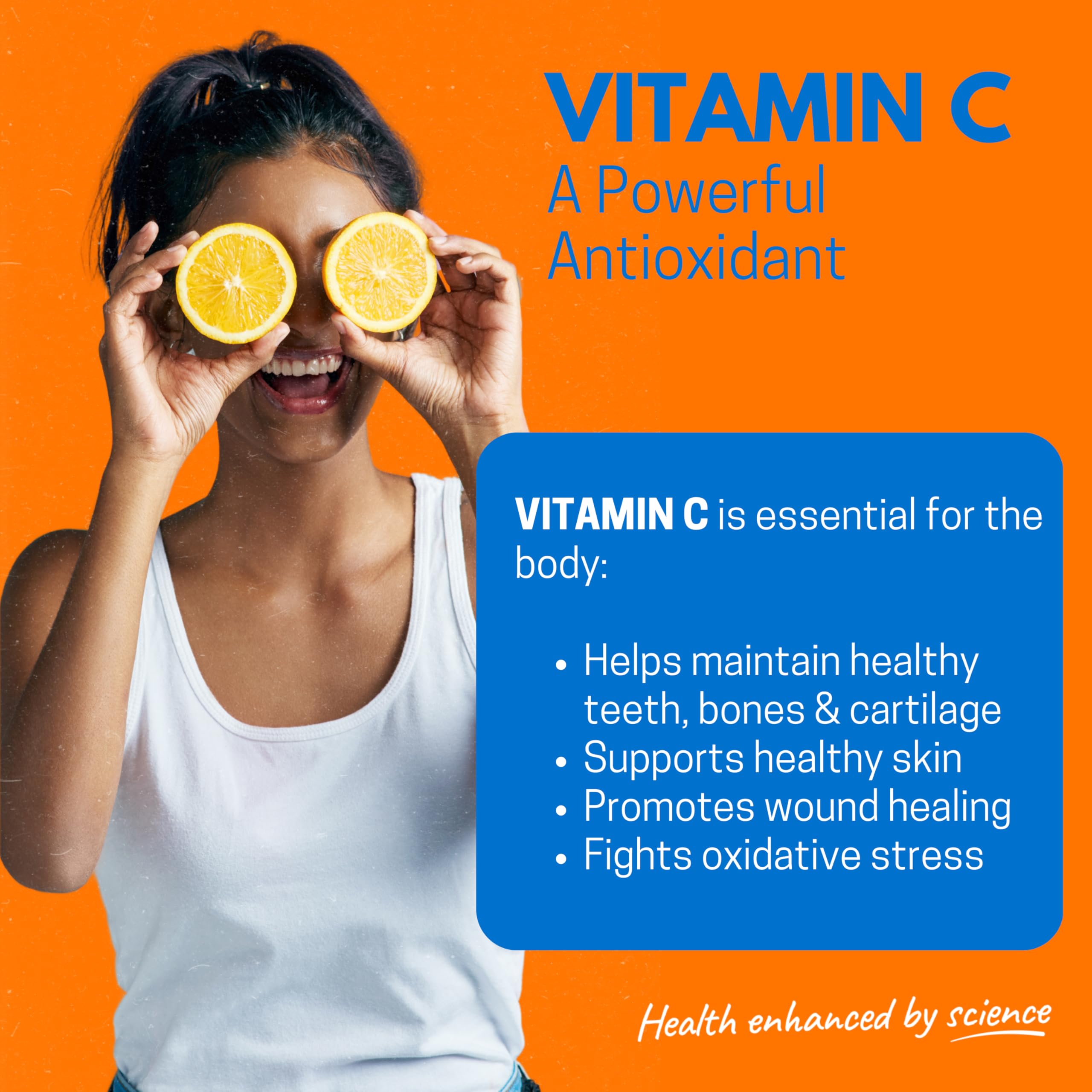 Effervescent Vitamin C Tablets, 20 Orange Flavoured Tablets, High Strength, Immune Support, Essential for Normal Collagen Formation, Vegan, Made by Northumbria Health