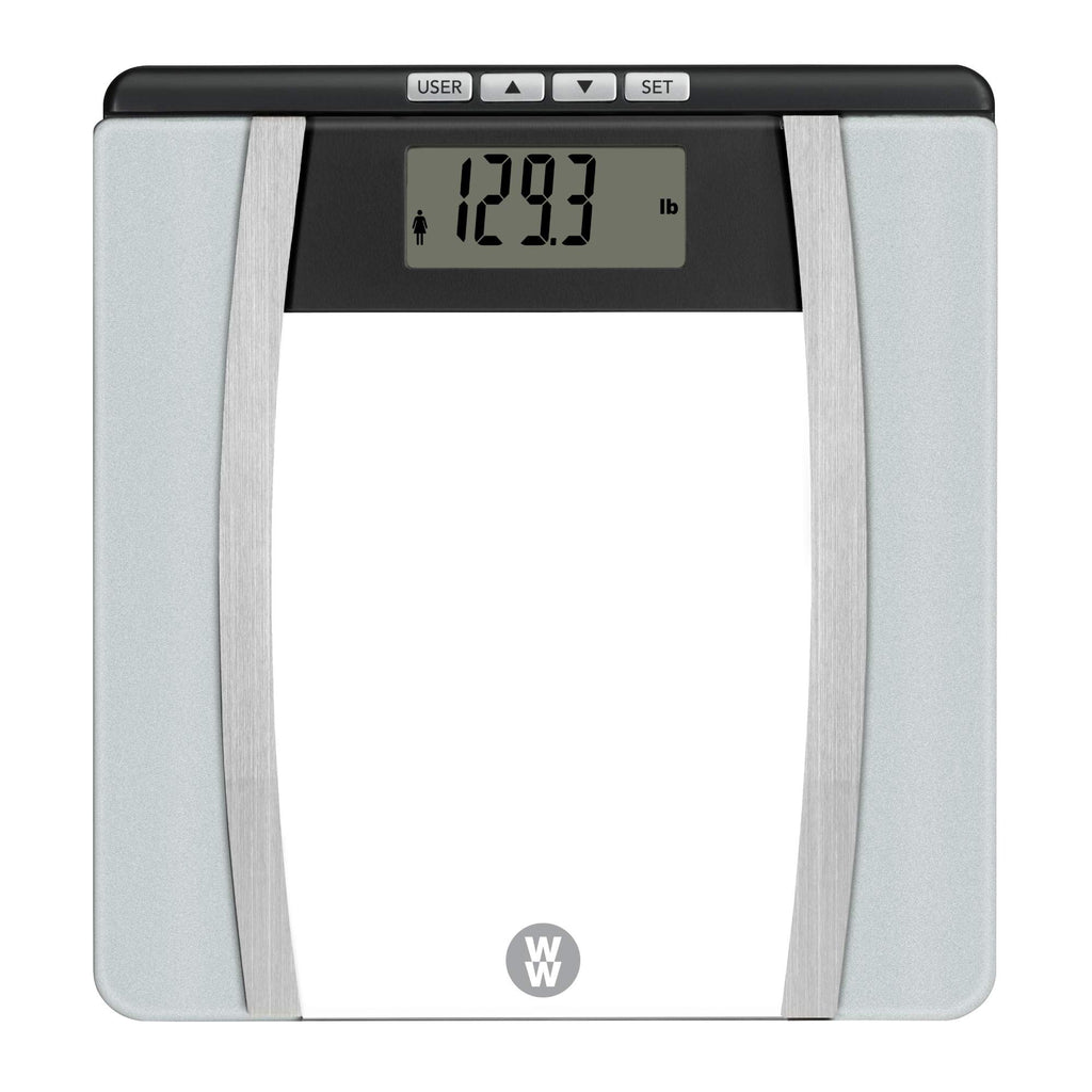 Weight Watchers Scales by Conair Scale for Body Weight | Digital Bathroom Scale with Body Fat, Muscle and BMI in Large Display Black