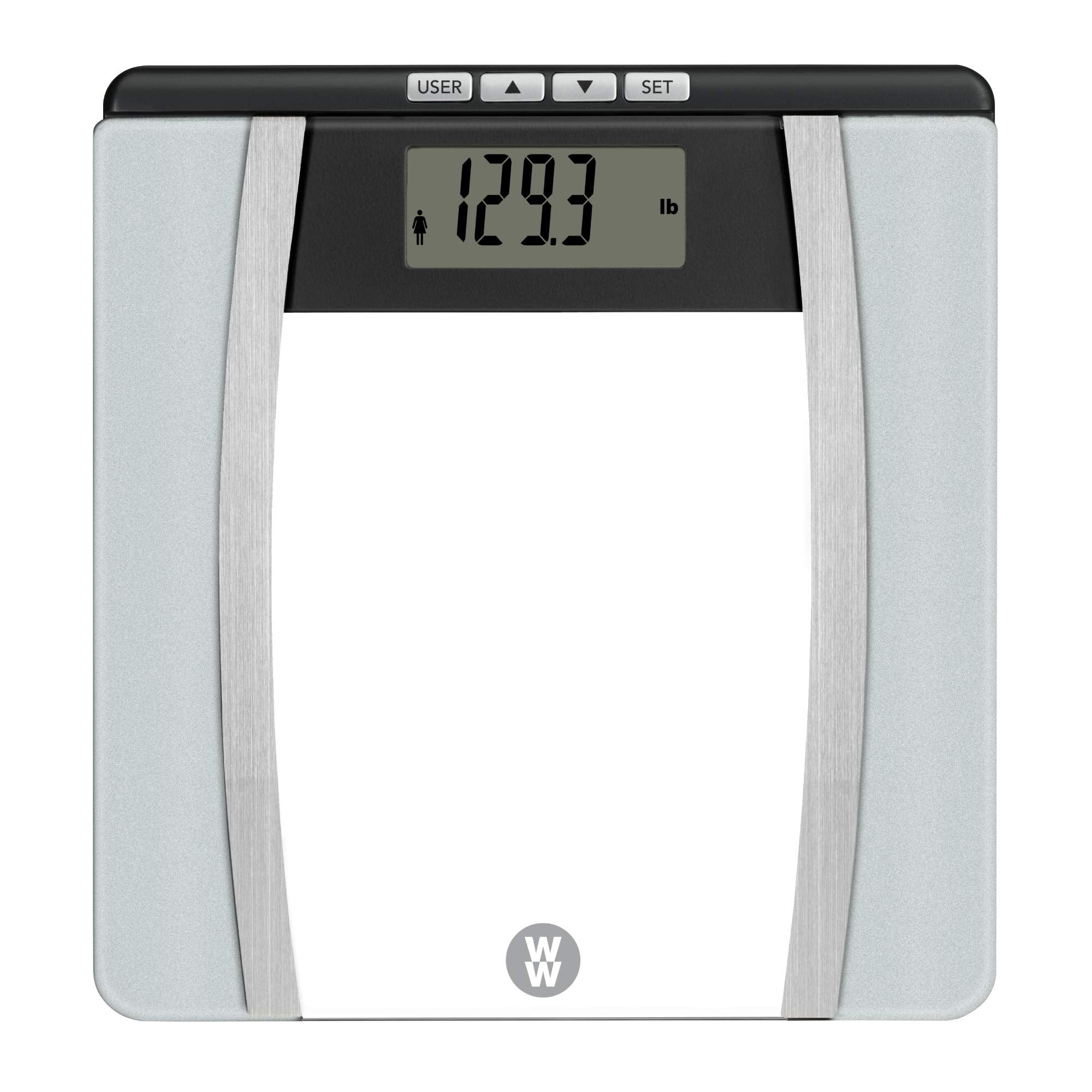 Weight Watchers Scales by Conair Scale for Body Weight | Digital Bathroom Scale with Body Fat, Muscle and BMI in Large Display Black
