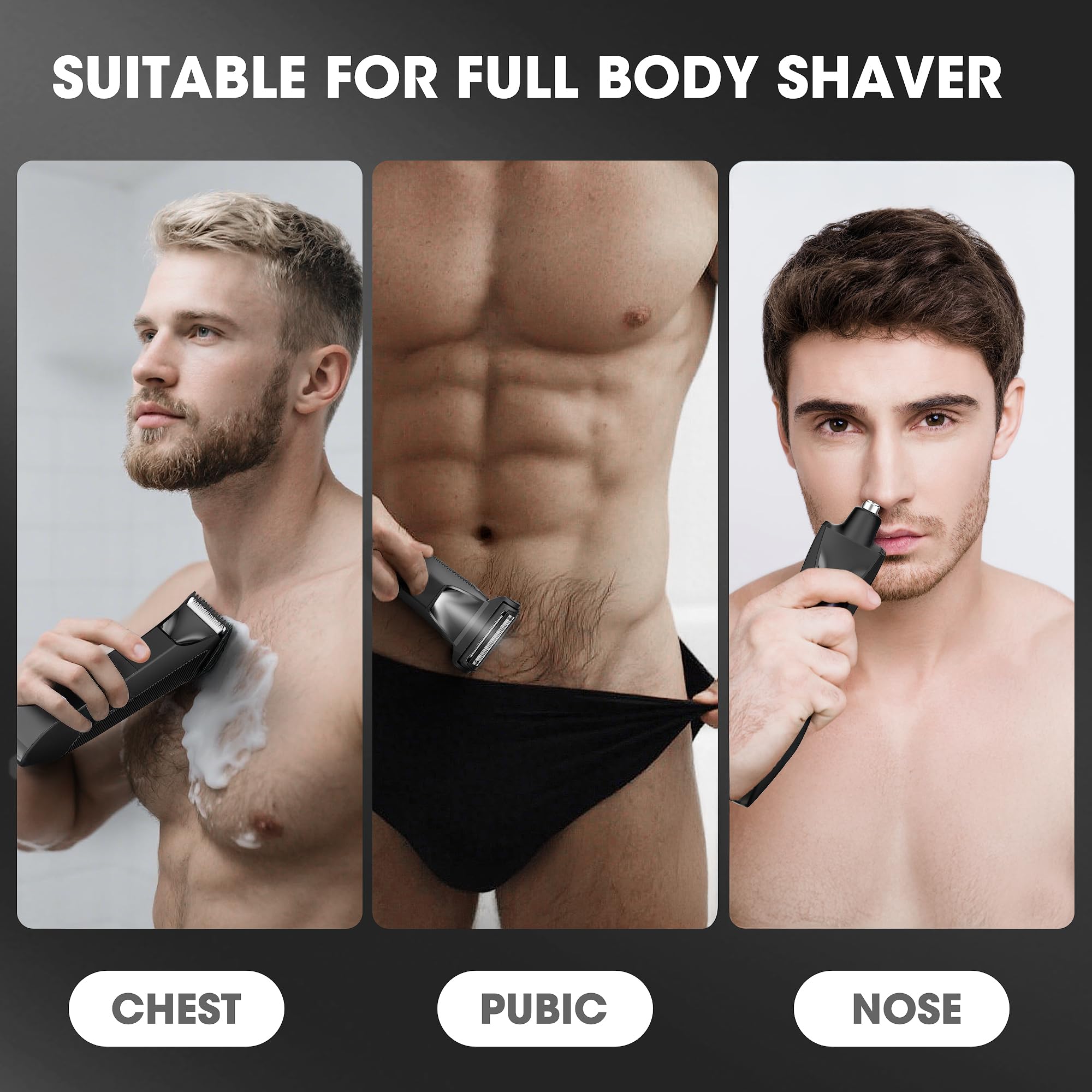 Manscape Body and Ball Trimmer for Men, Bald Head & Body Shaver, Mens Grooming Kits Pubic Groin Hair Trimmer, Body Groomer Electric Razors for Smooth Shaving, IPX7 Waterproof