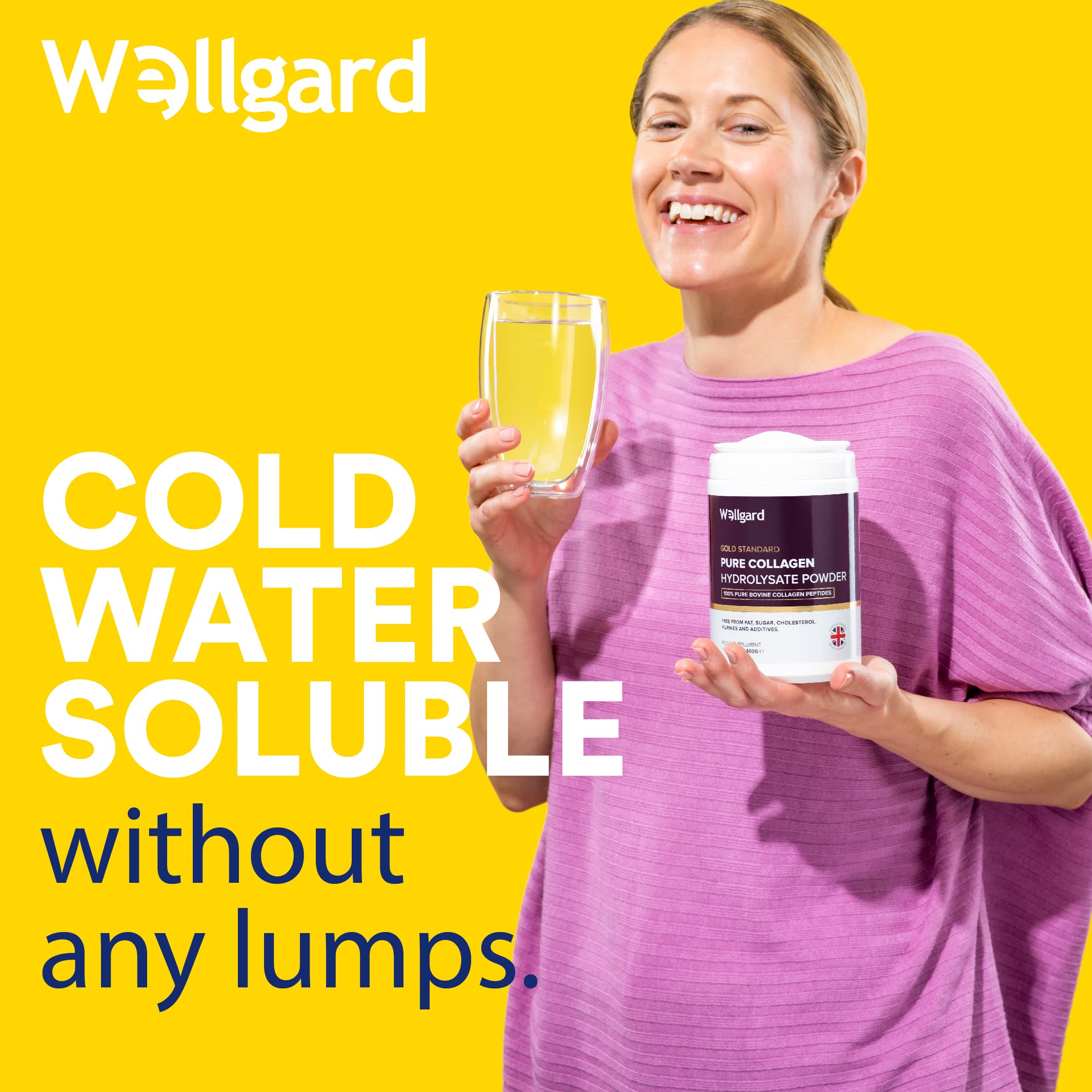 Collagen Powder, Gold Standard Bovine Collagen Peptides Powder by Wellgard - High Levels of The 8 Essential Amino Acids, Collagen Supplements for Women & Men, Halal Collagen, Made in UK