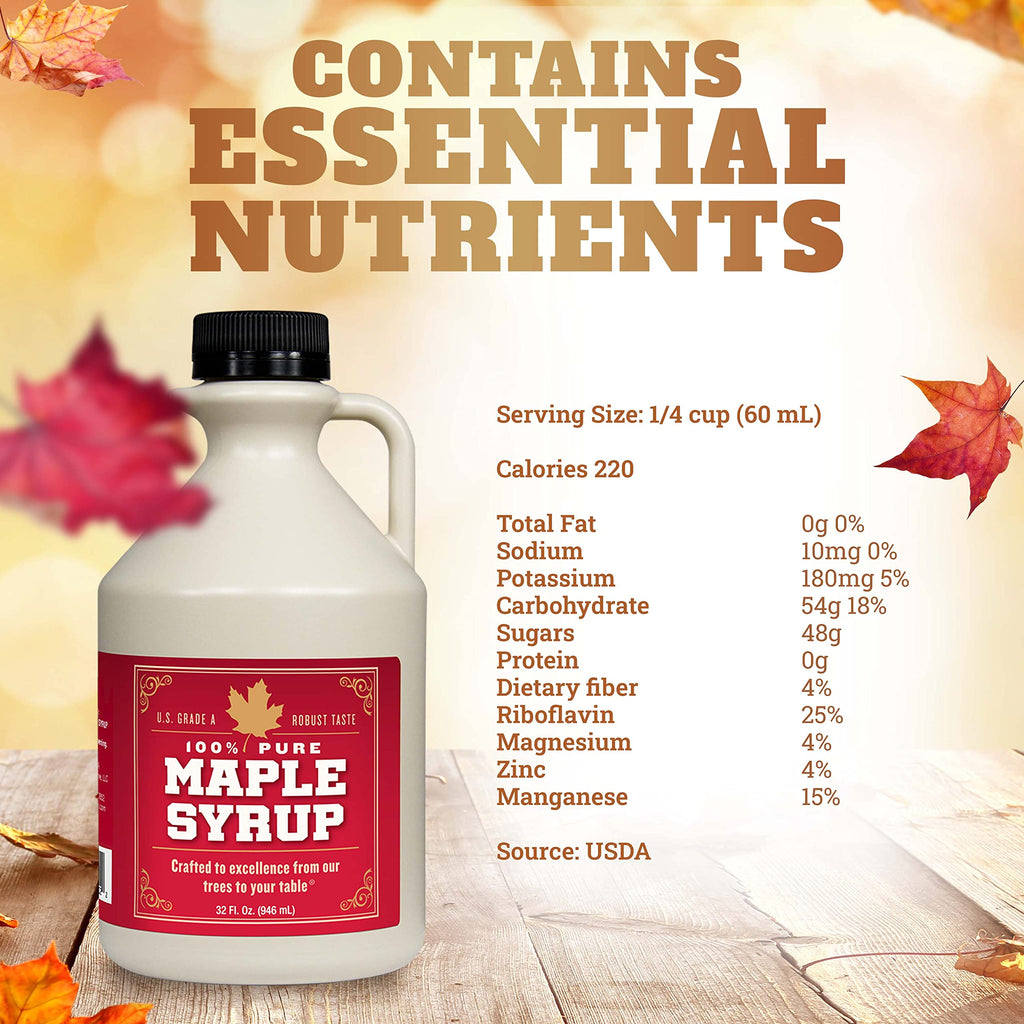 Grade B Maple Syrup 32 Oz Jug – 100% Pure Maple Syrup (Now Grade A Dark) Bold, Robust Flavor – Artisan Maple Syrup Gift – USA-Made Breakfast Syrups & Toppings by Lincoln County Reserve
