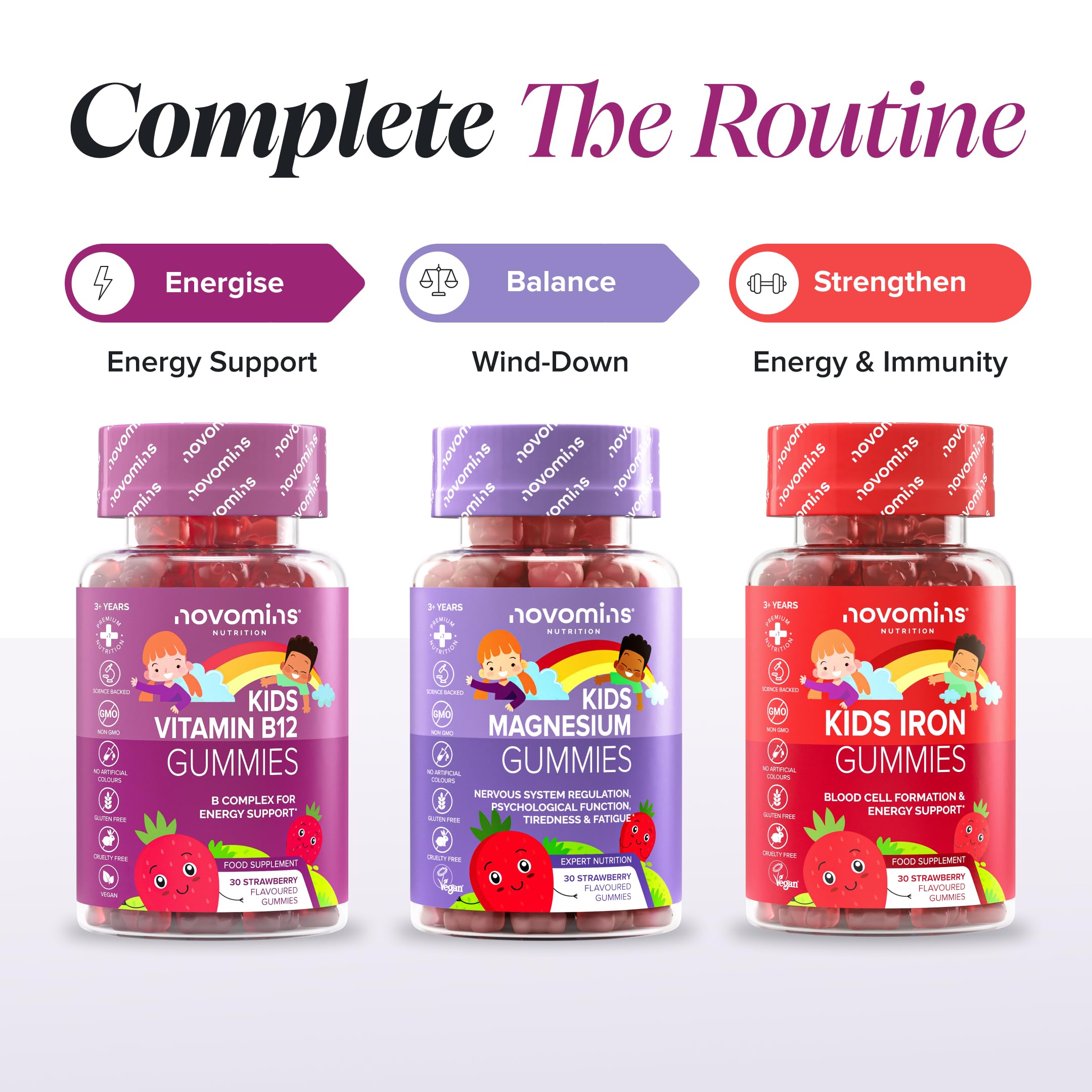Vitamin B12 for Kids | 30 Gummies | Vitamin B Complex | Novomins