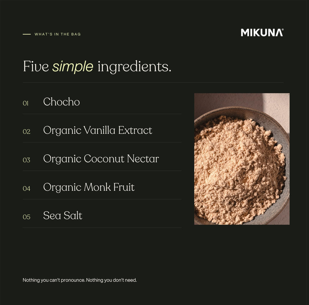Mikuna Chocho Plant Protein Powder, Vanilla - 20g Protein, 8g Fiber - Third-Party Tested, Vegan, Lectin Free - 15 Servings