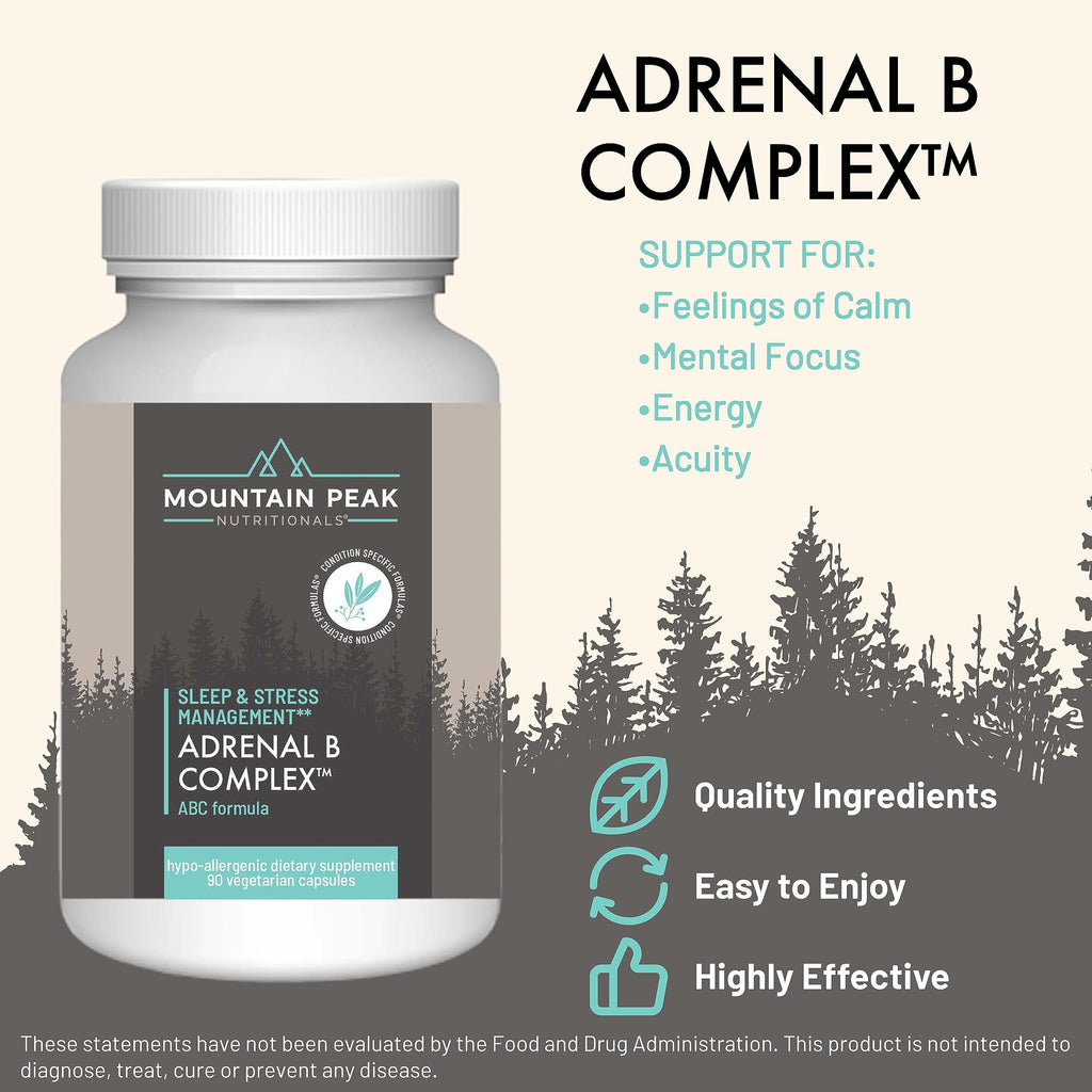 Mountain Peak Nutritionals Adrenal B Complex Ashwagandha B6 B12 90ct