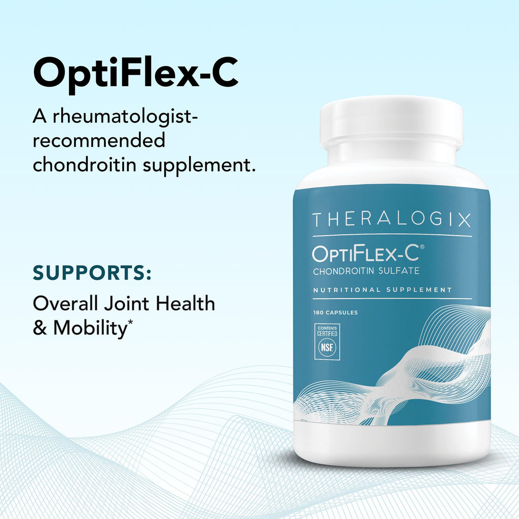 Theralogix OptiFlex-C Chondroitin Sulfate - 90-Day Supply - Chondroitin Capsules - Support Healthy Joint Function and Mobility - Joint Support Supplement for Women & Men - NSF Certified - 180 Capsules