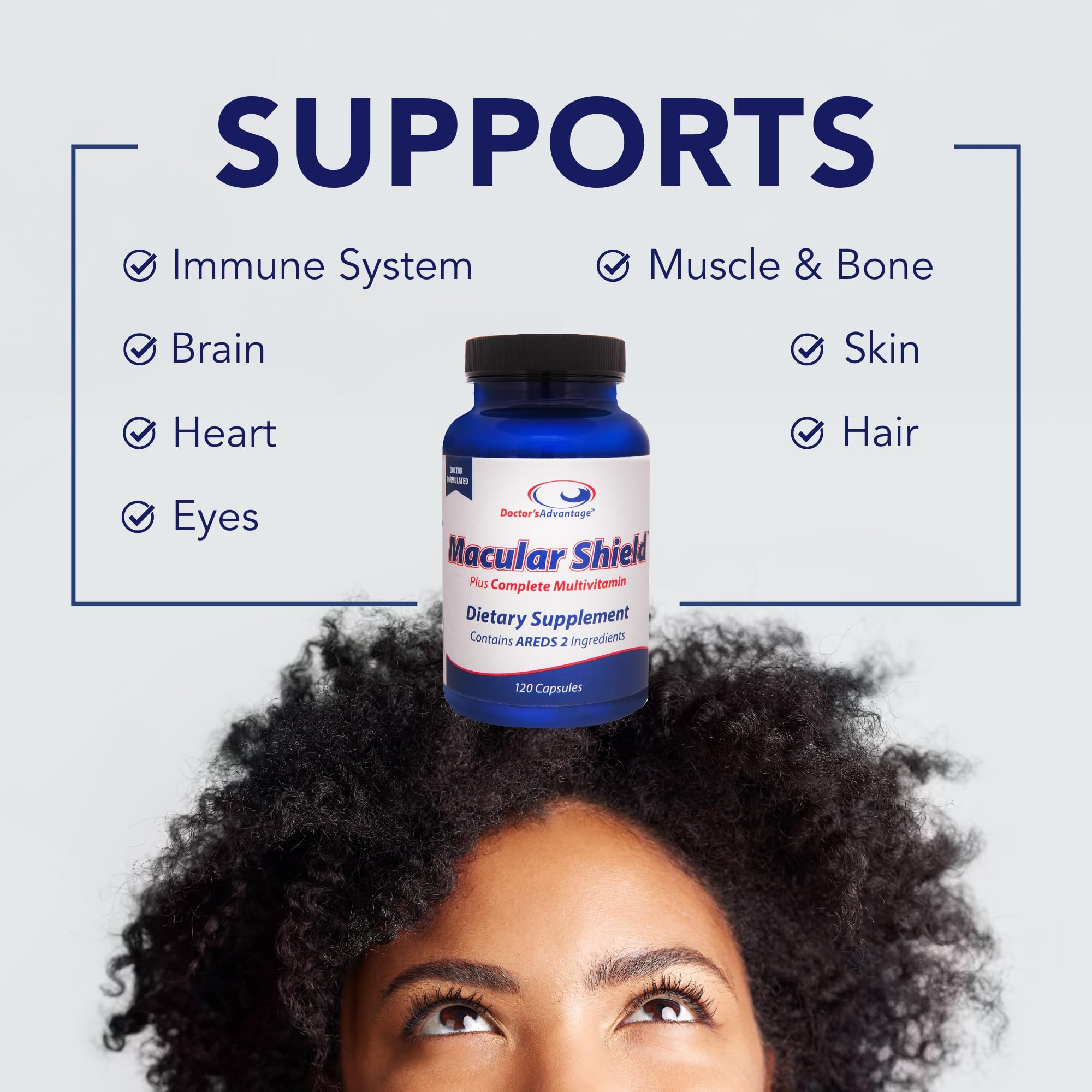 Doctor’s Advantage Macular Shield Eye Vitamins Plus Multivitamin – 120 Capsules, 30-Day Supply – Lutein and Zeaxanthin Supplements with AREDS 2® Vision Ingredients & Complete Multivitamin Complex