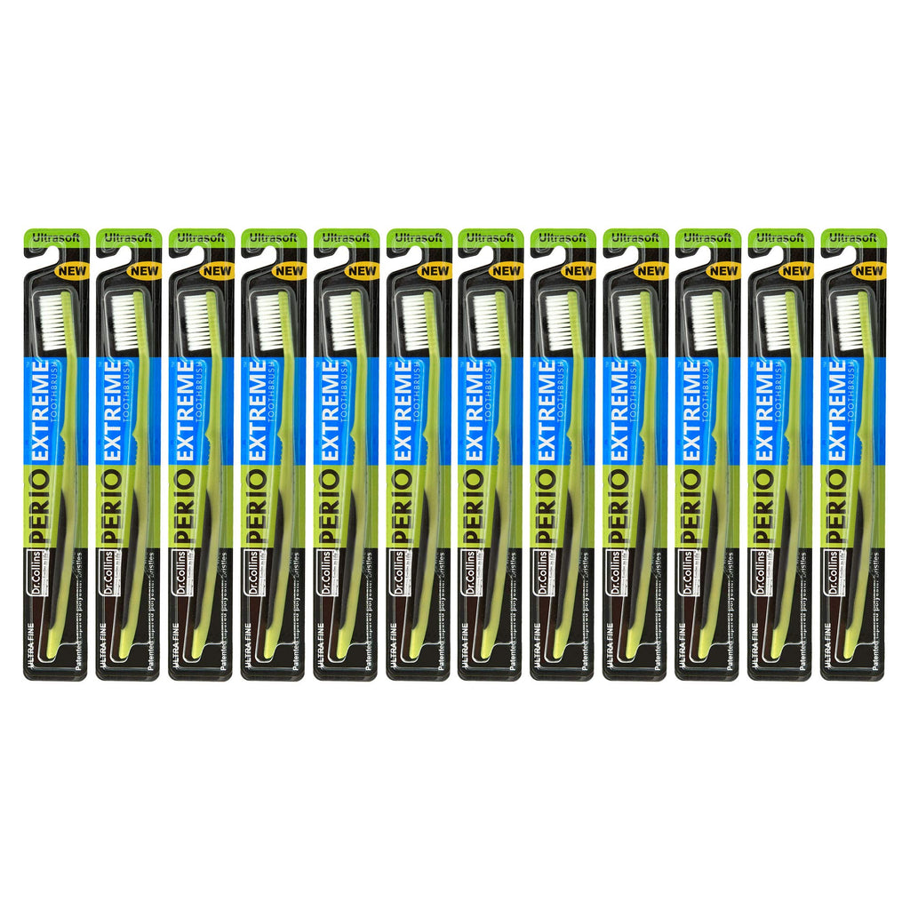 Dr. Collins Perio Extreme Toothbrush, (Colors Vary) (Pack of 12)