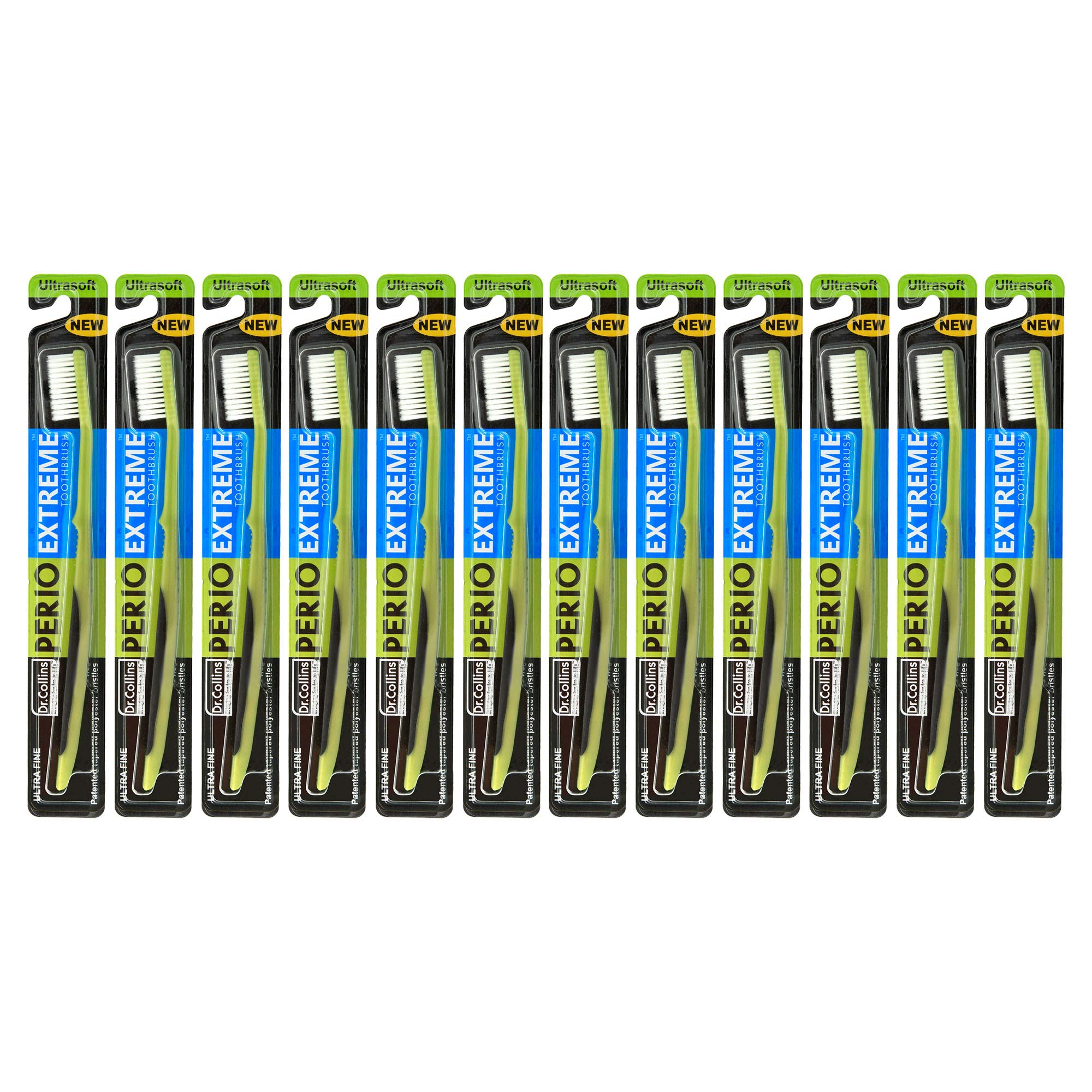 Dr. Collins Perio Extreme Toothbrush, (Colors Vary) (Pack of 12)