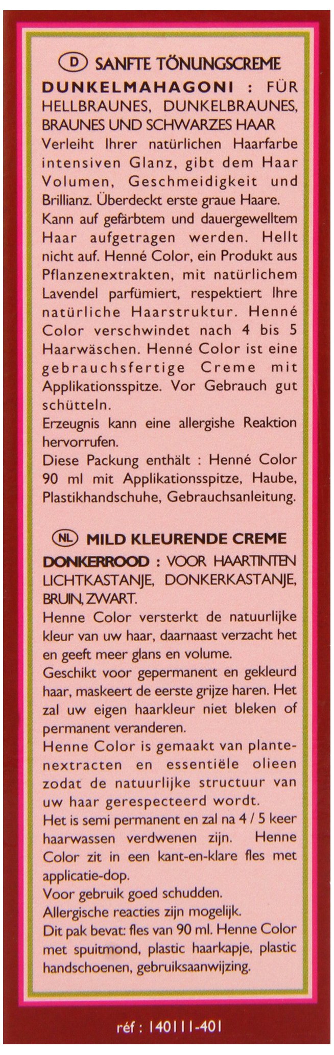 Henne Color Henna Hair Colouring Cream - AUBURN - 3 oz
