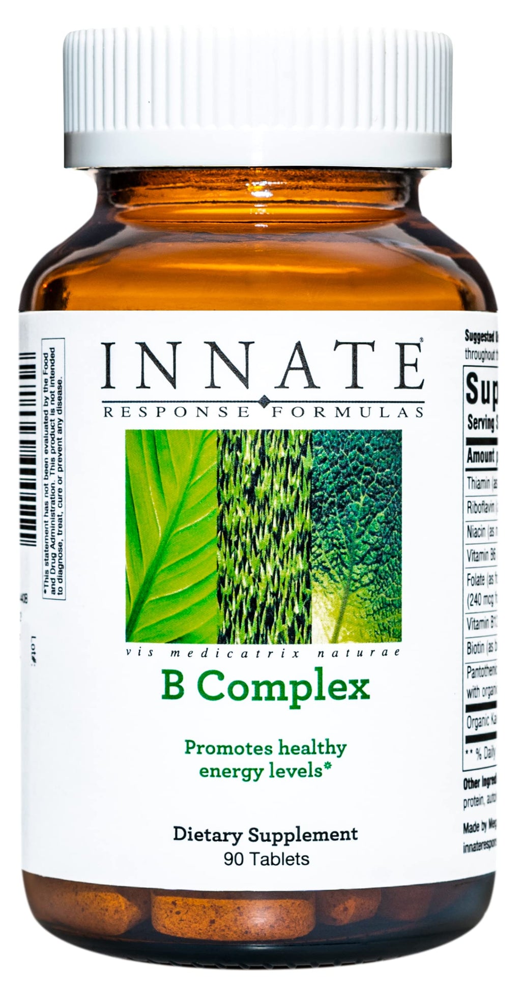 INNATE Response Formulas B Complex - Vitamin B Complex with B12, Vitamin B6, Methylfolate & Biotin - Supports Cellular Energy Production and Metabolism - Vegan, Kosher, Non-GMO - 90 Tablets