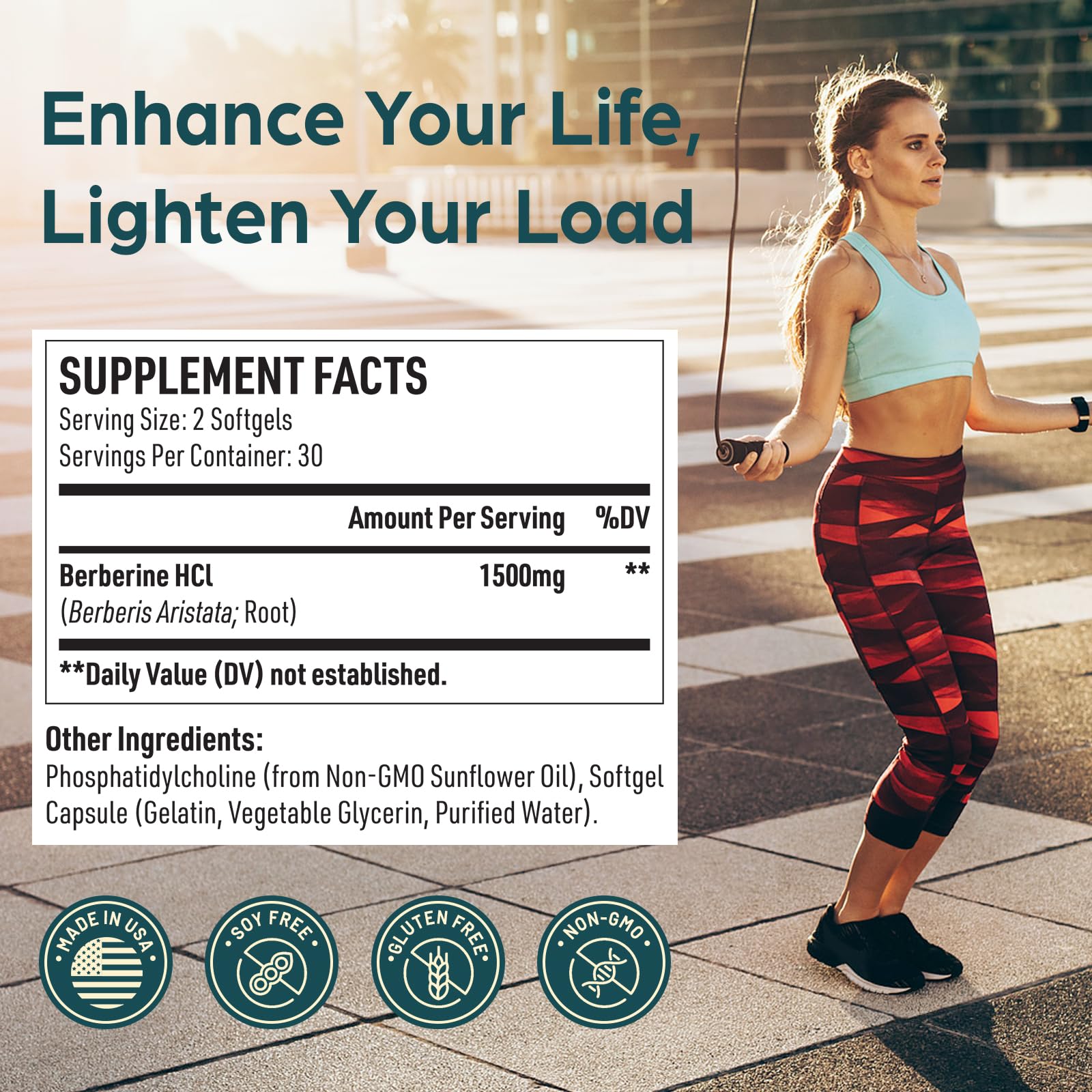 Corpofuerte Liposomal Berberine - Berberine Supplement Activates AMPK, Supports Body Balance in Women and Men -Support Immune Function, Gut Function, Non-GMO, Sugar-Free, 120 Softgels