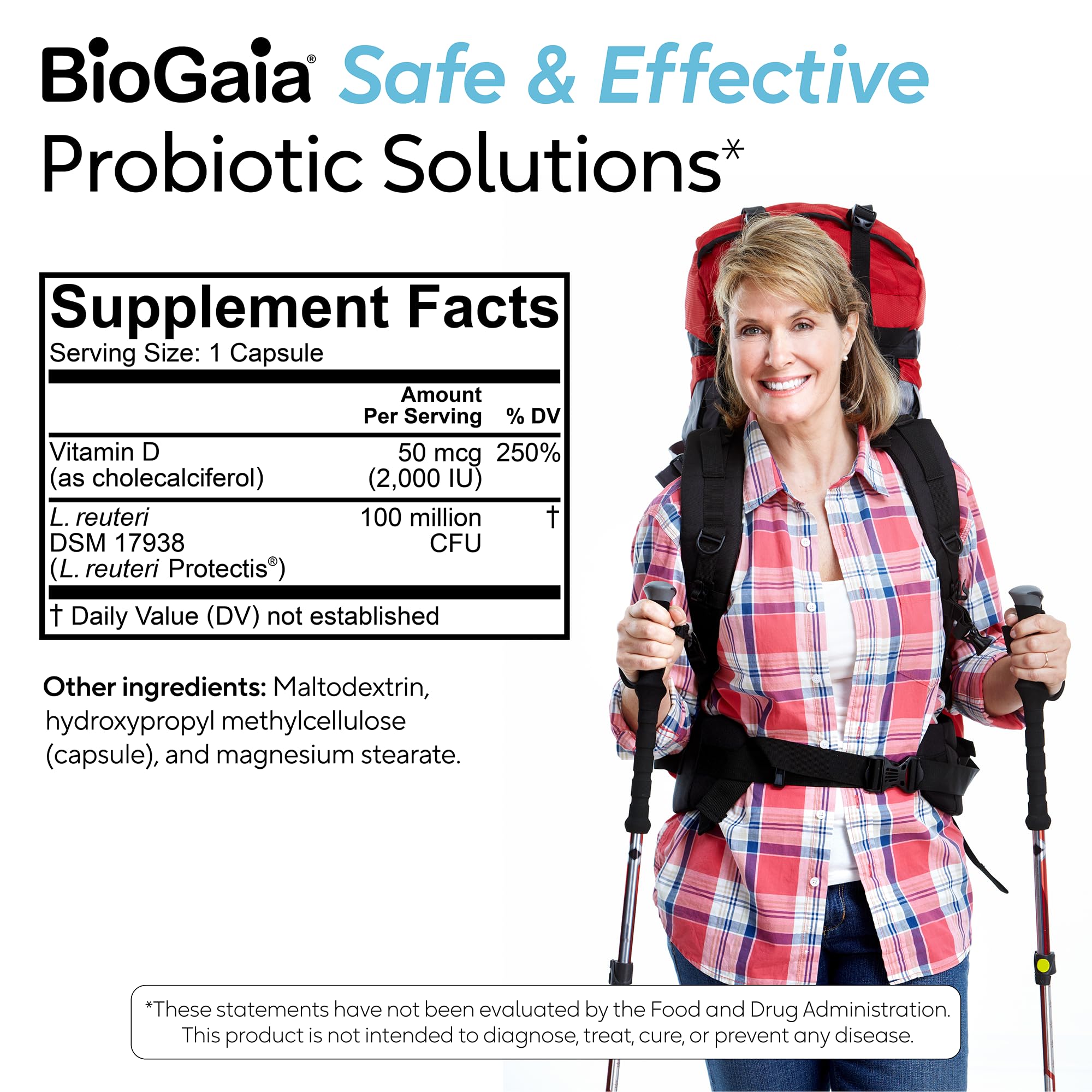 BioGaia Protectis Immune Active Probiotic | Probiotic + Vitamin D | Supports Immune, Digestive and Overall Health | Probiotics for Men & Women | Capsules | 60 Day Supply