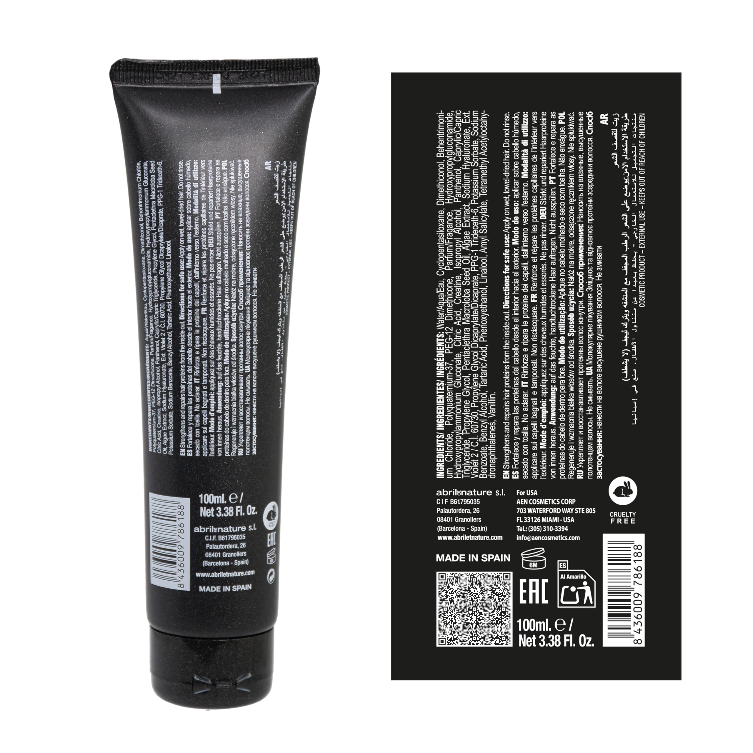 abril et nature - Professional Hair Serum Molecular Therapy - For Damaged, Chemically Treated, or Aging Hair - Repairs, Restructures, and Fills the Hair Fiber - Leave-In - 100 ml