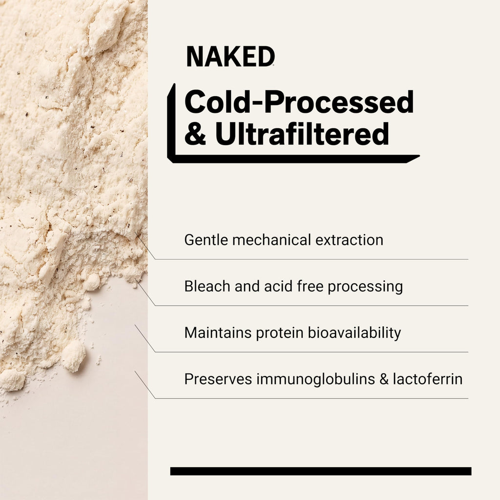 NAKED Whey Vanilla Protein Powder - Only 3 Ingredients - Grass Fed Whey Protein Powder, Vanilla Flavor, and Organic Coconut Sugar, NSF Certified, No GMO, No Soy, and Gluten Free - 24 Servings