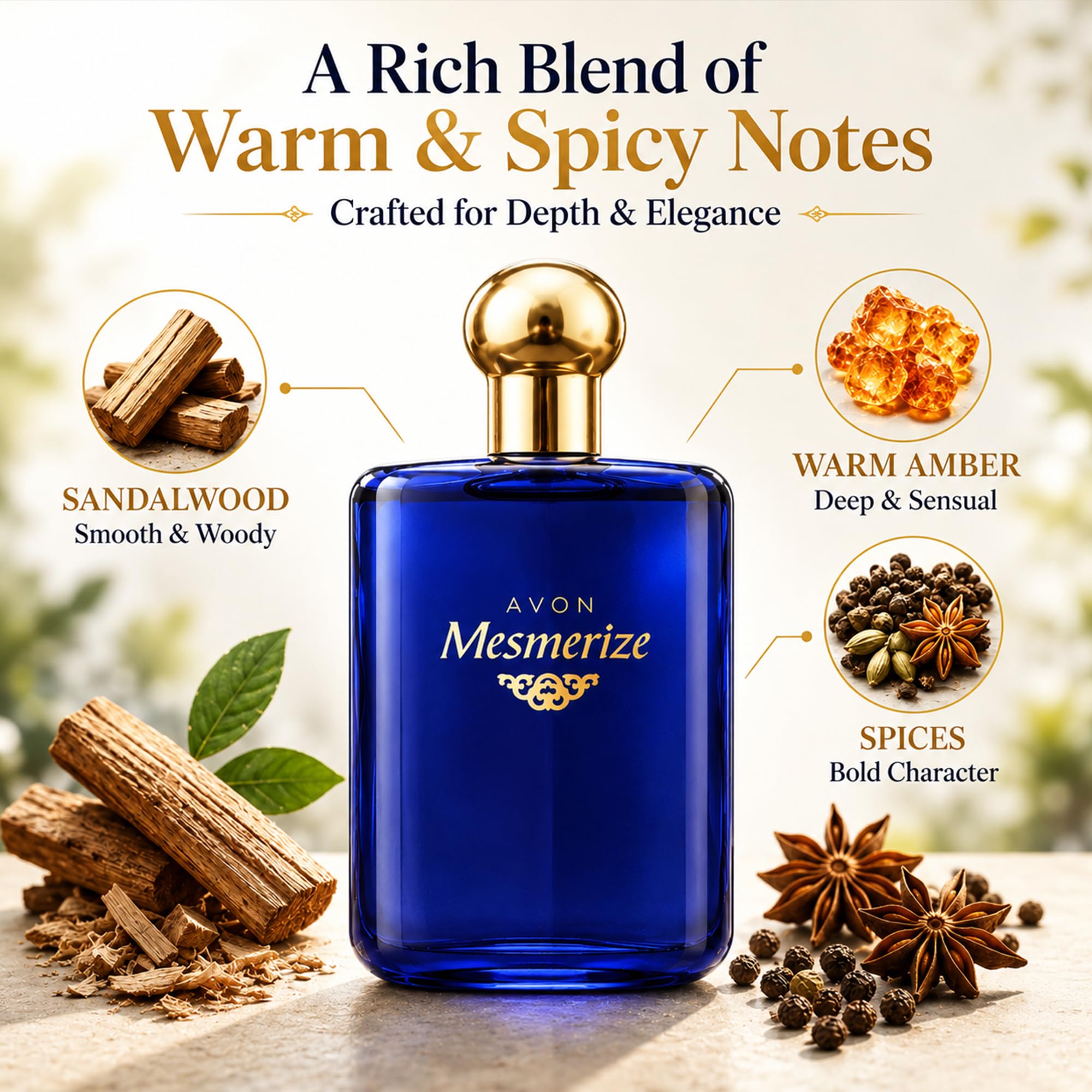 AVON Mesmerize Cologne Spray — Long-Lasting Cologne for Men with Sandalwood & Warm Amber — Classic Signature Mens Cologne, Perfume for Men, Everyday Wear & Gifting, 3.4 fl oz Travel Size