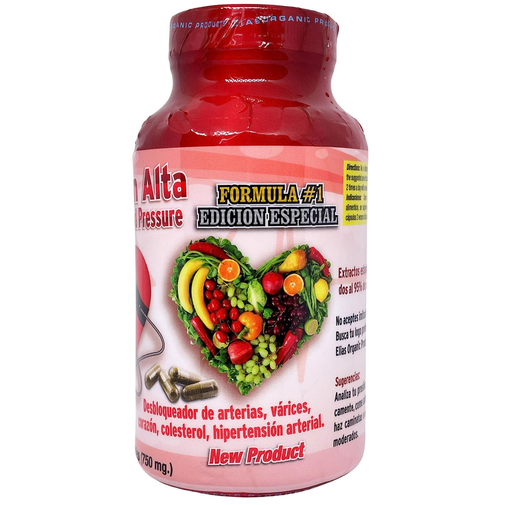 Elias Organic Products Presion Alta Chinese Salvia Gynostemma AJO Castno de Indias