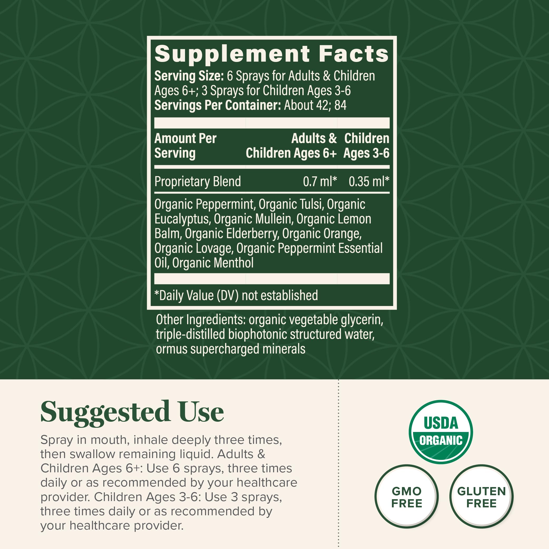 Global Healing Organic Lung Health Supplement - Herbal Nasal Decongestant Spray for Lung Cleanse, Respiratory Support and Mucus Relief To Breath Easy - Normal Nose Allergy and Sinus Defense - 1 Fl Oz