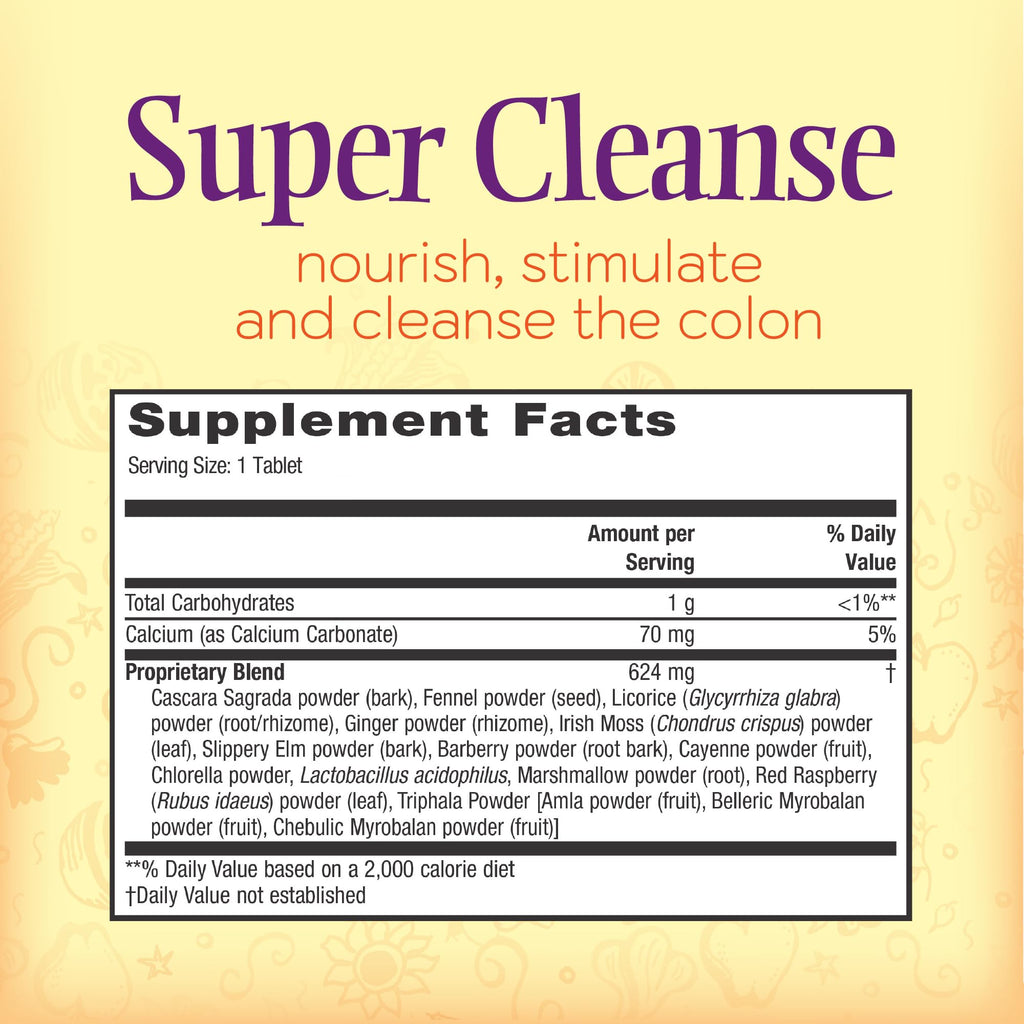 Nature’s Secret Super Cleanse - Extra Strength Colon Cleanse with 14 Herbs & Probiotic Support - Promotes Gut Health Detox Cleanse & Digestive Support Gentle Elimination Formula - 100 Tablets (3 Pack)