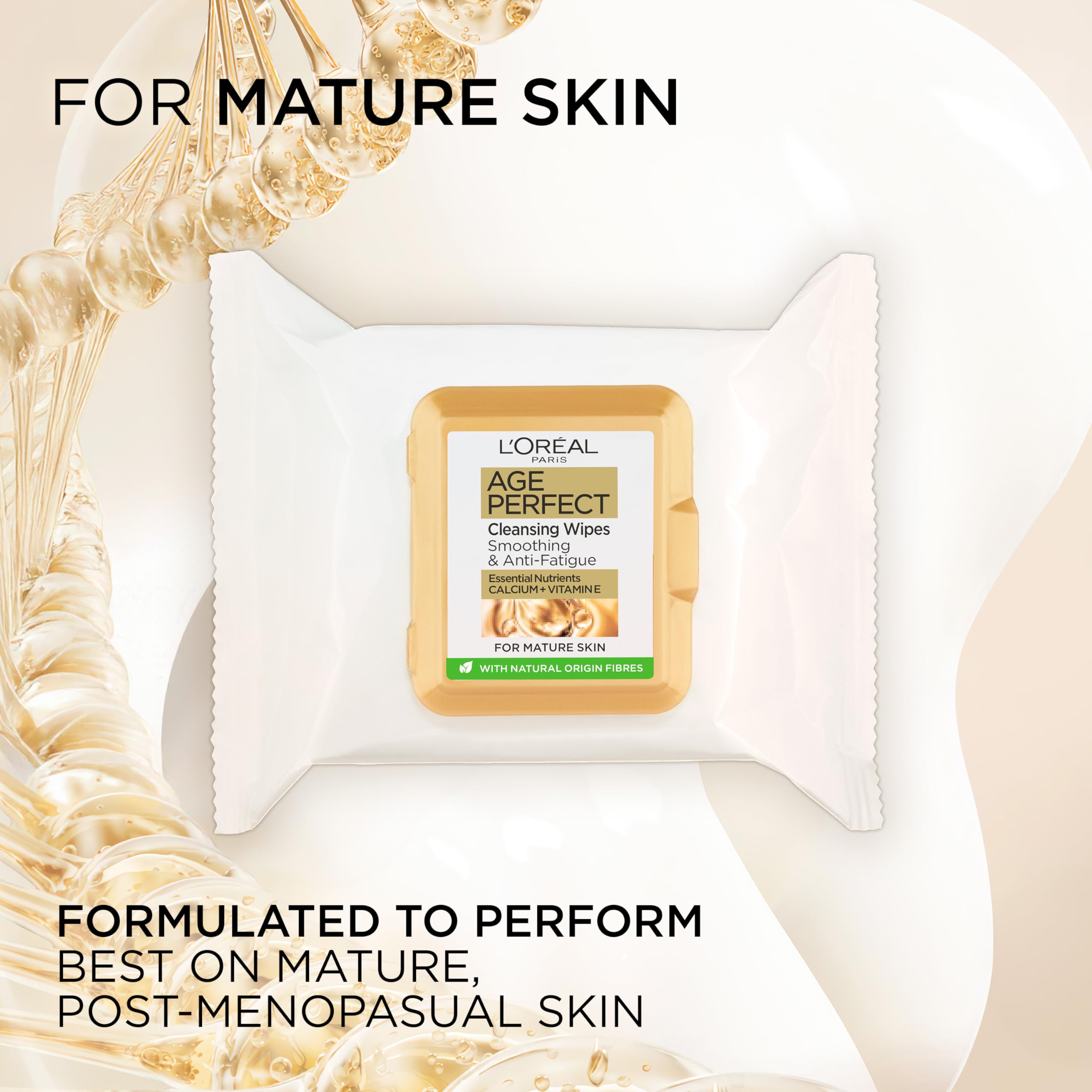 L'Oréal Paris Cleansing Wipes, Age Perfect, for Mature Skin, Pack 25 Wipes