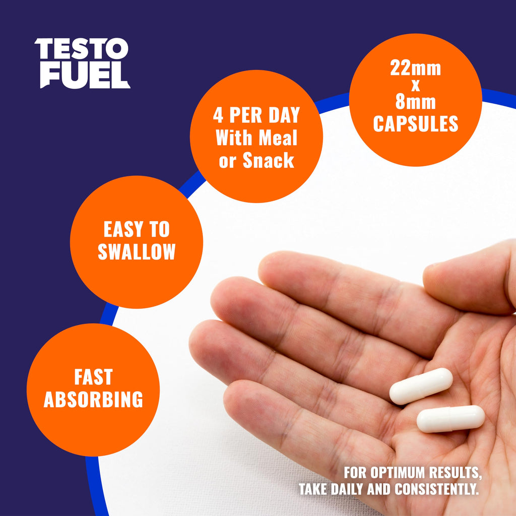 ROAR AMBITION TestoFuel 120 T-Booster Pills - Test Booster for Men - 100% Natural Ingredients - Contributes to Normal Testosterone Levels & Muscle - Vitamin, Fenugreek & Magnesium Booster