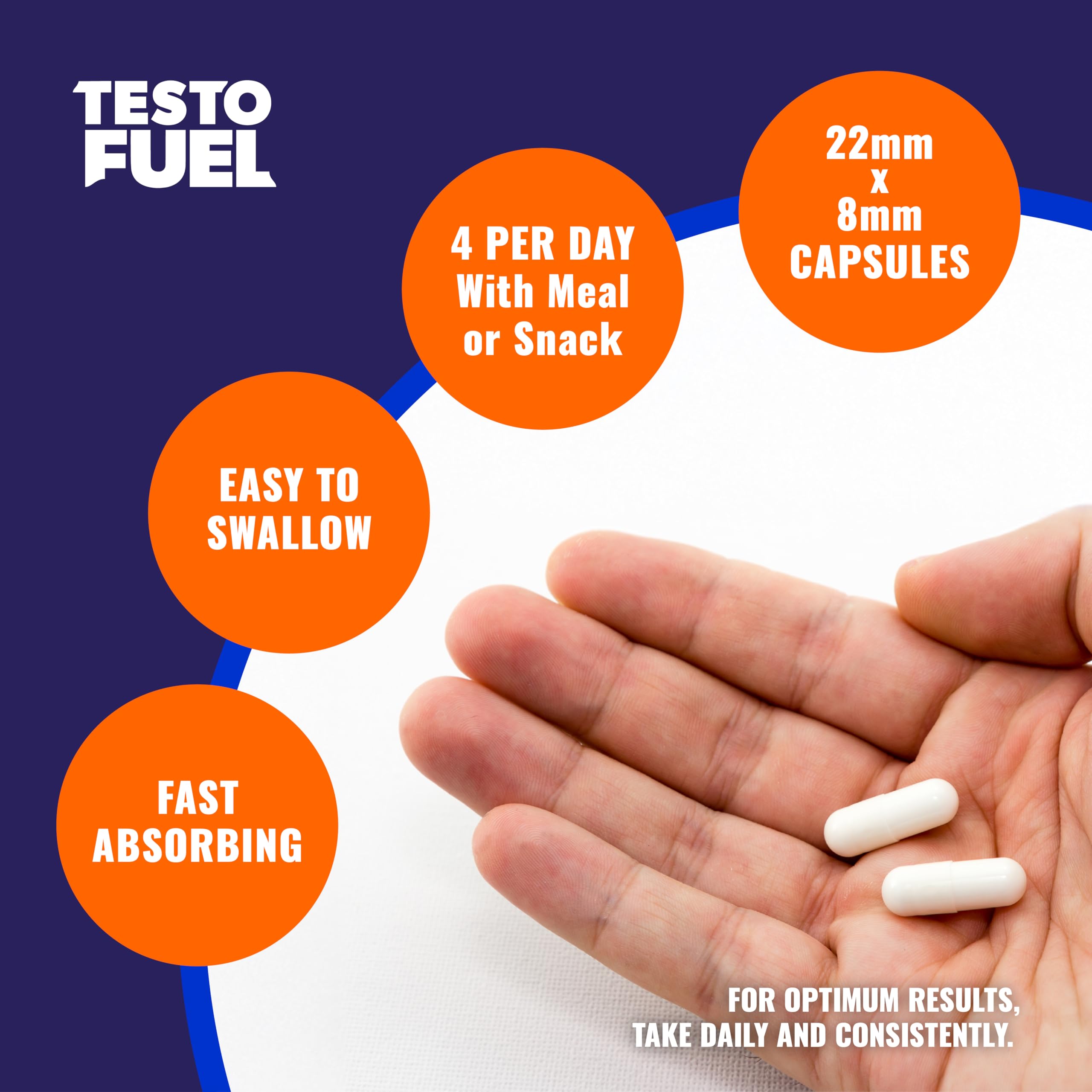 ROAR AMBITION TestoFuel 120 T-Booster Pills - Test Booster for Men - 100% Natural Ingredients - Contributes to Normal Testosterone Levels & Muscle - Vitamin, Fenugreek & Magnesium Booster