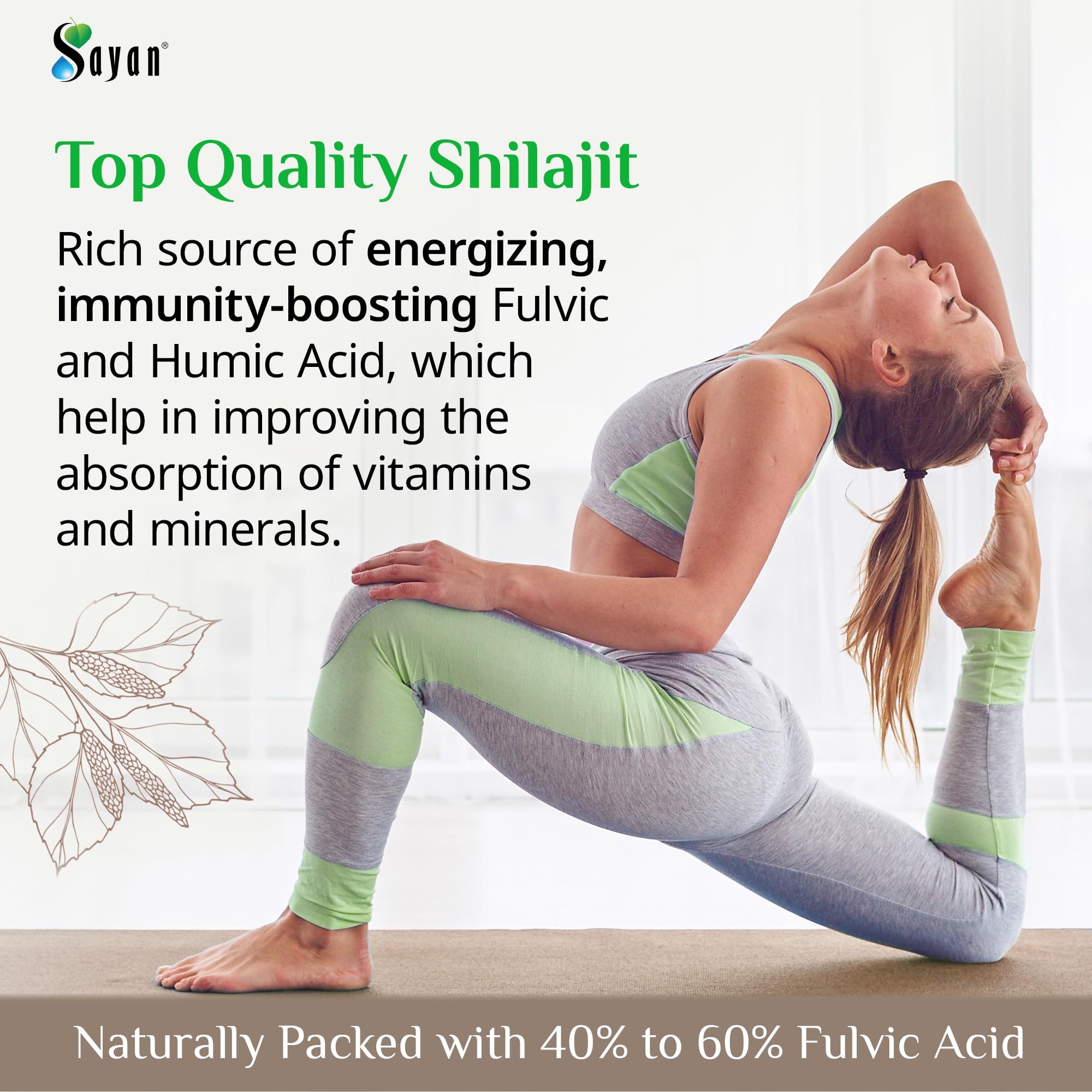 Sayan Pure Shilajit Resin 1.4oz/40g, 265 Servings - Potent Organic Fulvic Acid Supplement - Supports Immune System, Memory, Focus, and Provides Natural Energy, Detox - Vegan, Non-GMO