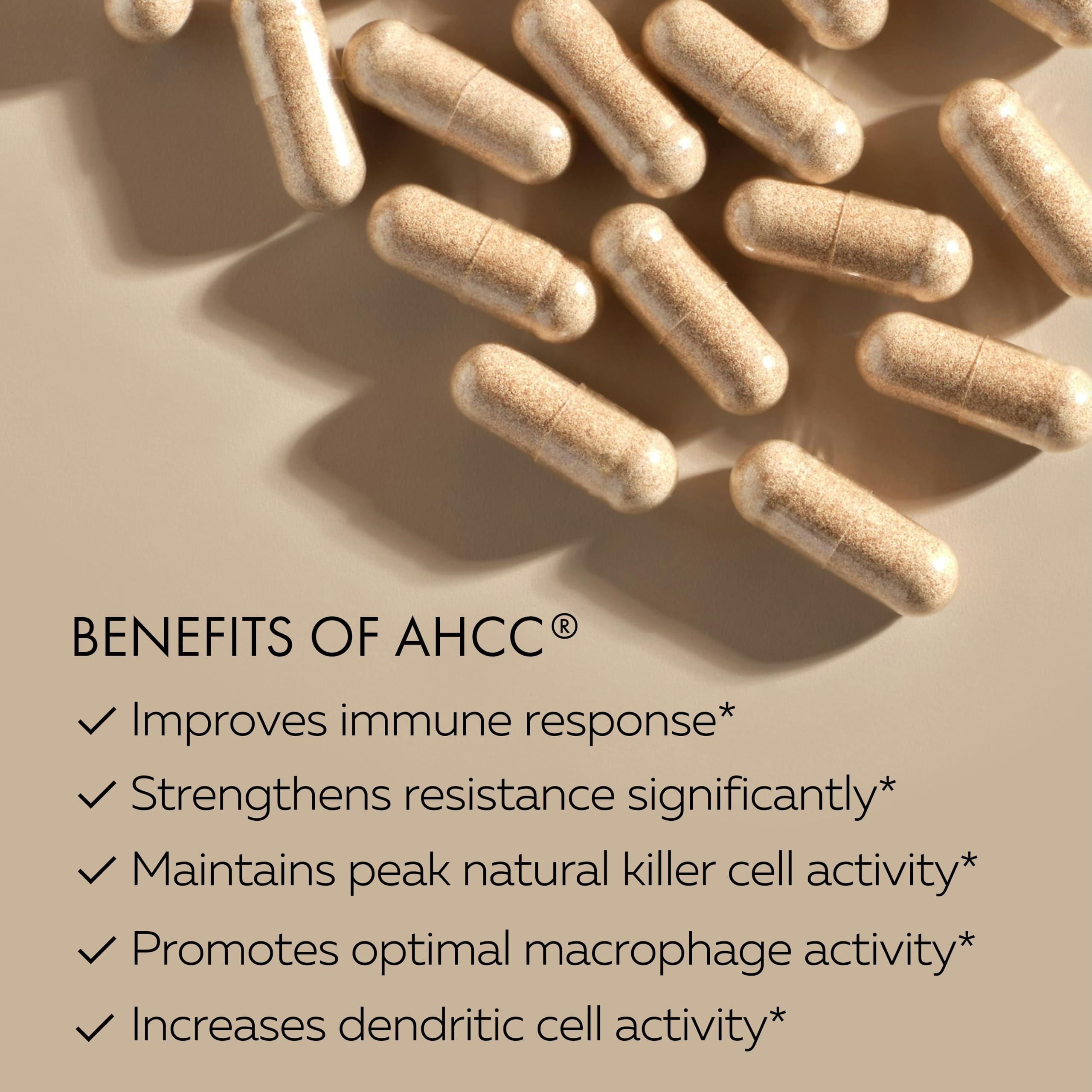 HPD Rx Premium AHCC & Shiitake Mushroom 1100 mg per Serving Supplement, Natural Immunity Booster, Maintains Natural Killer Cell Activity | AHCC is Proven in 30+ Studies | 30-Day Supply, 1-Pack