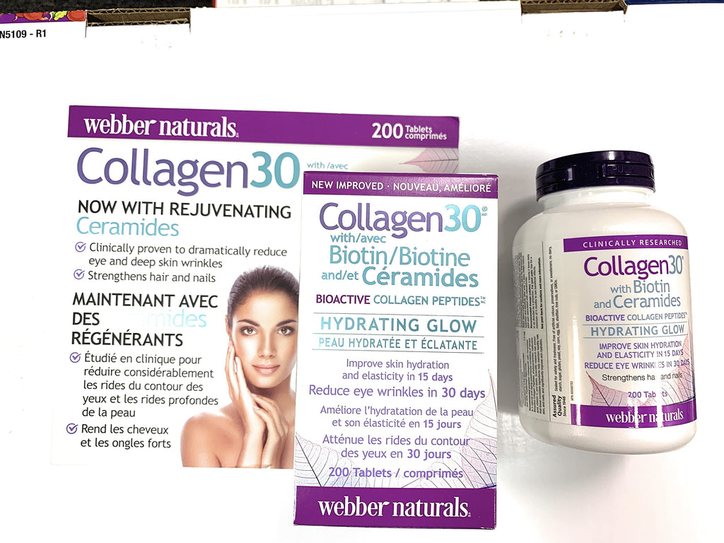 Webber Naturals Collagen 30 with Biotin and Ceramides, 200 Tablets